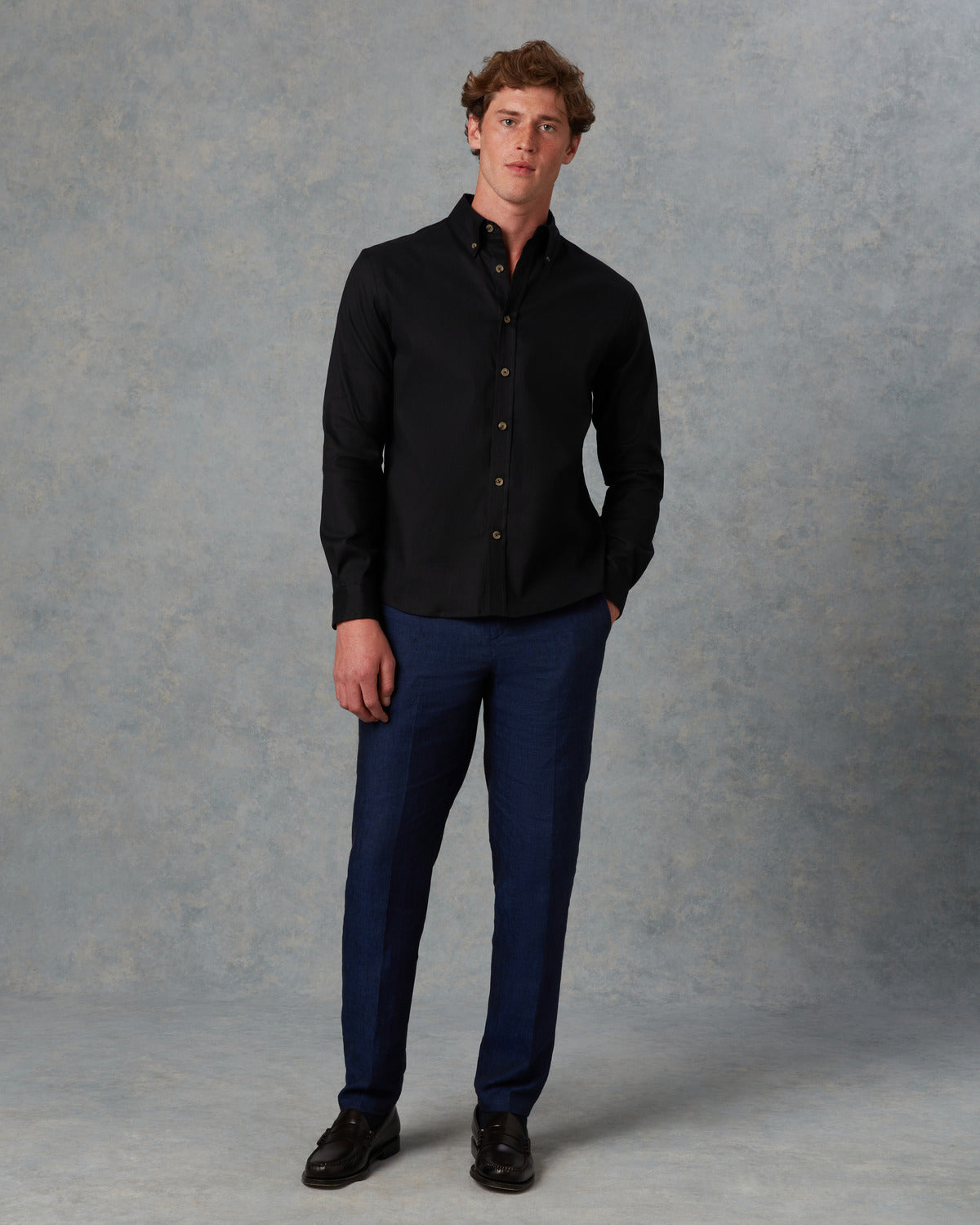 Batch LDN Men's Black Linen Shirt