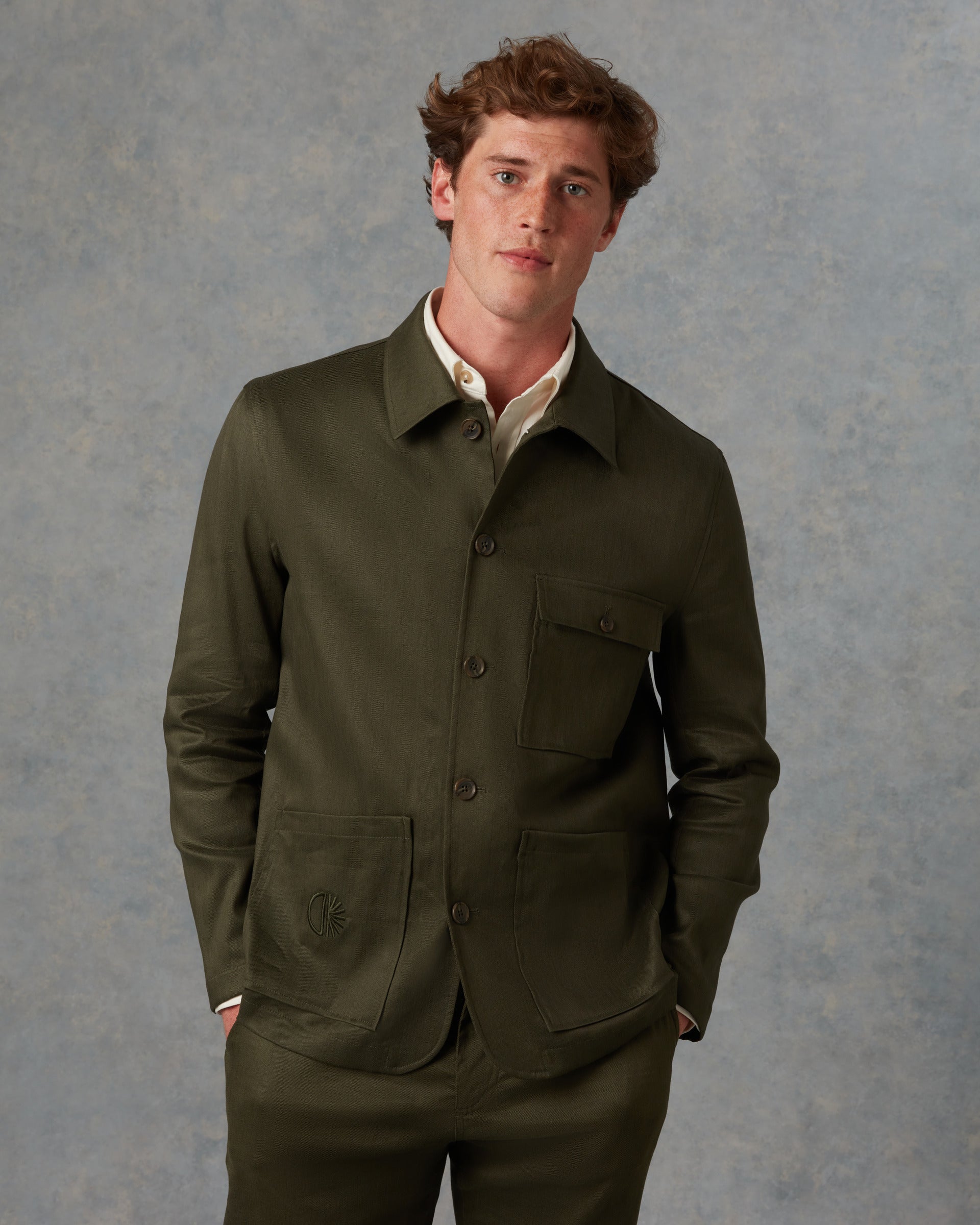 Batch LDN Men's Bottle Green Linen Jacket
