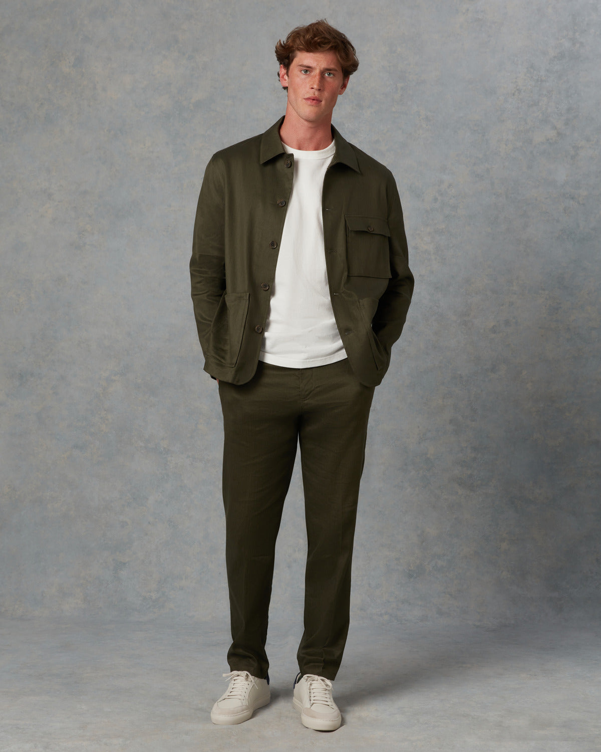 Batch LDN Men's Bottle Green Linen Suit
