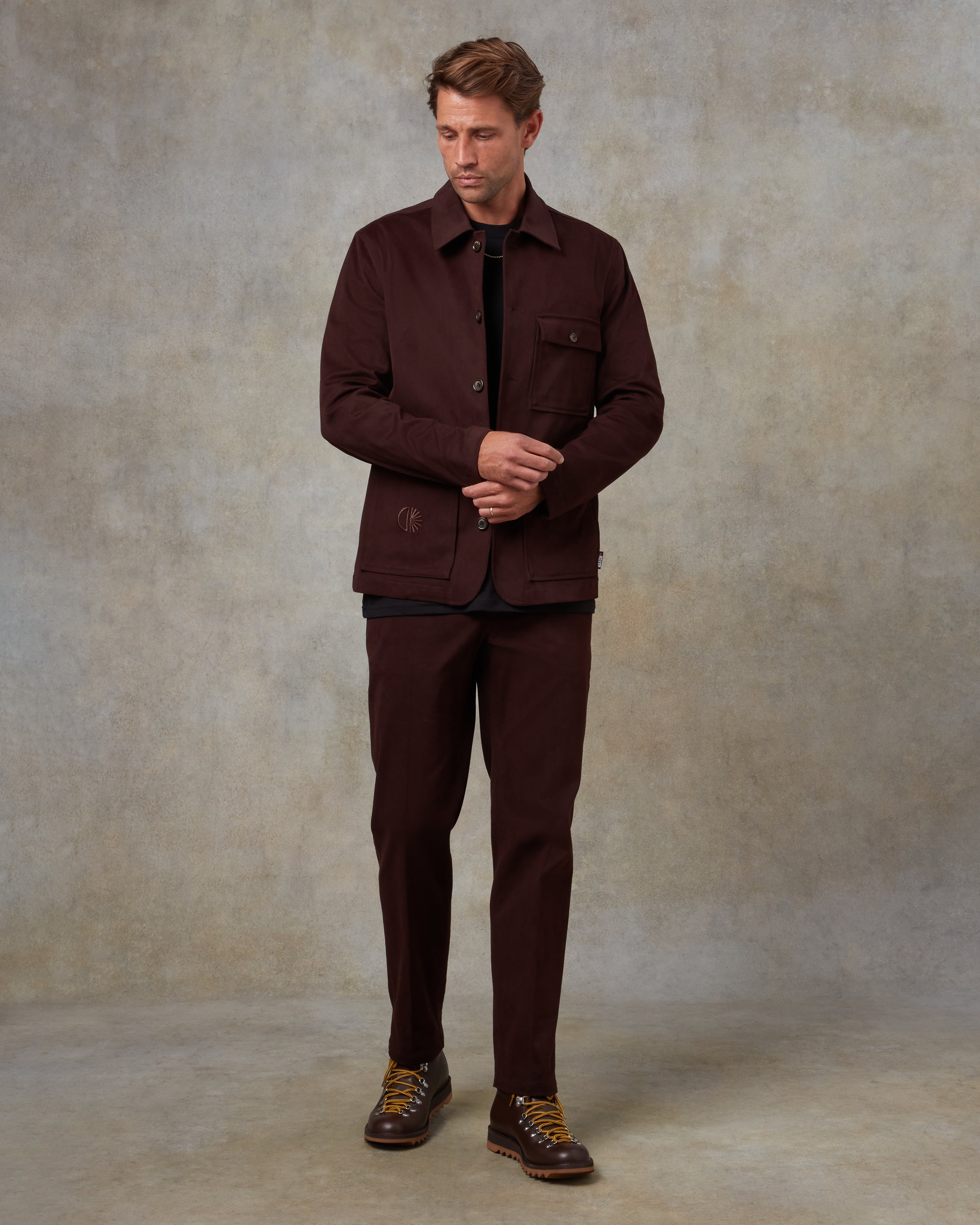 Batch LDN Men's Burgundy Cotton Suit