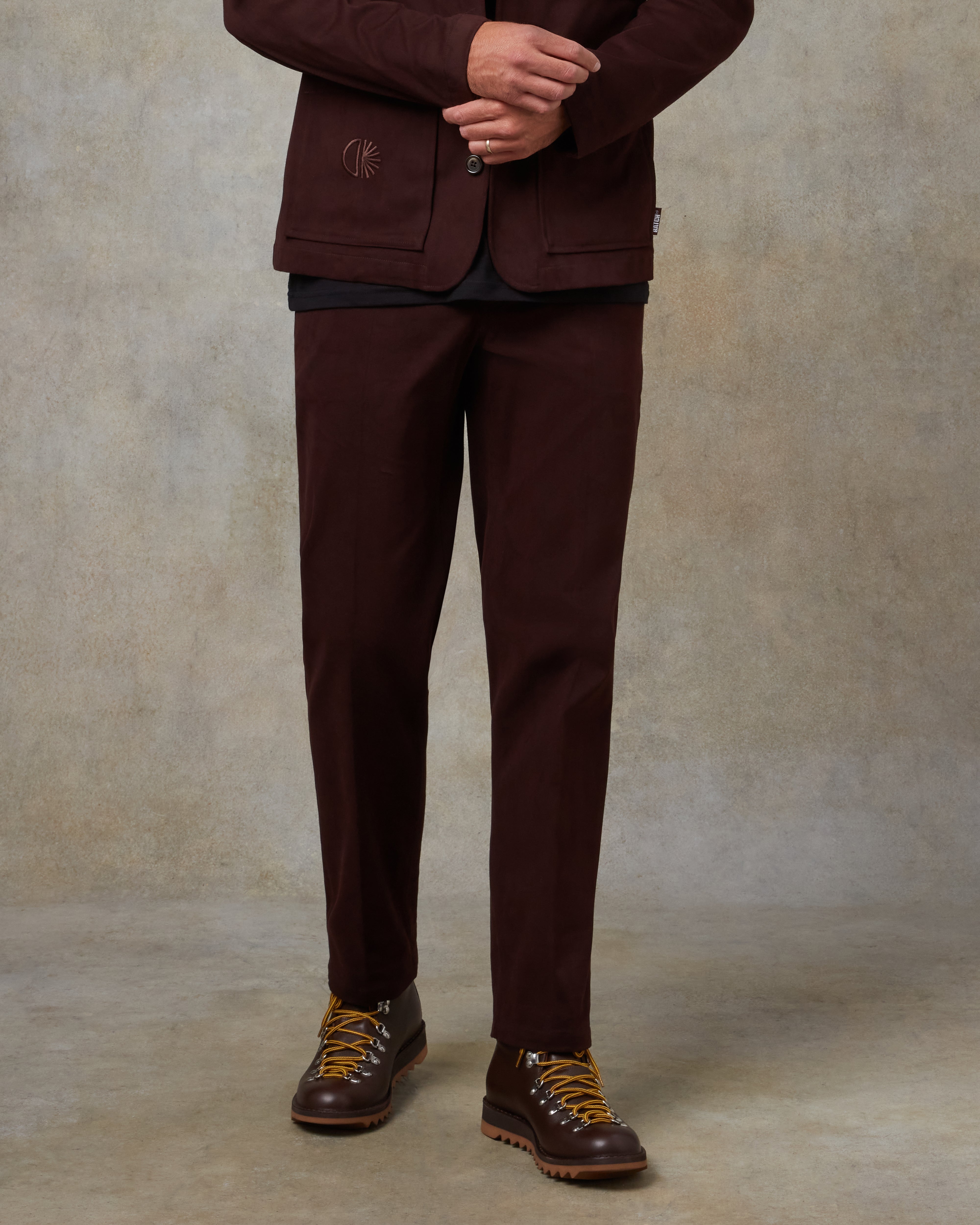 Batch LDN Men's Burgundy Cotton Trousers