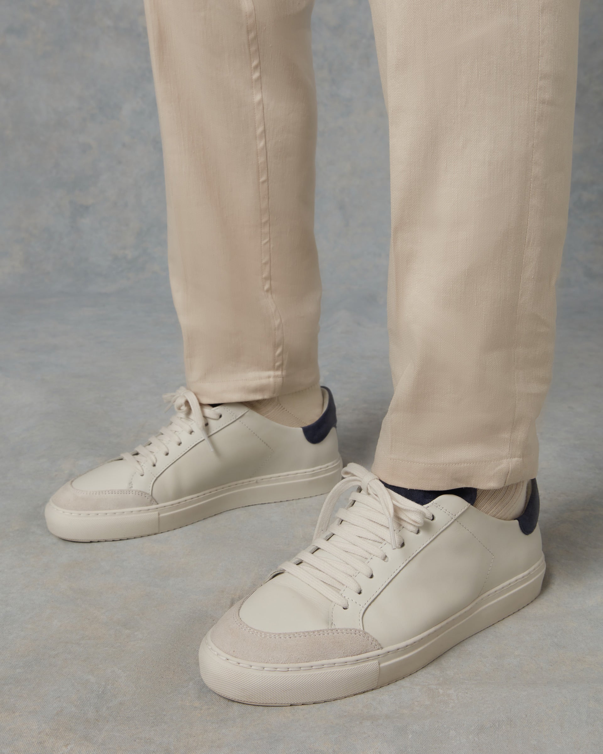 Batch LDN Men's Cream Wool Herringbone Trousers