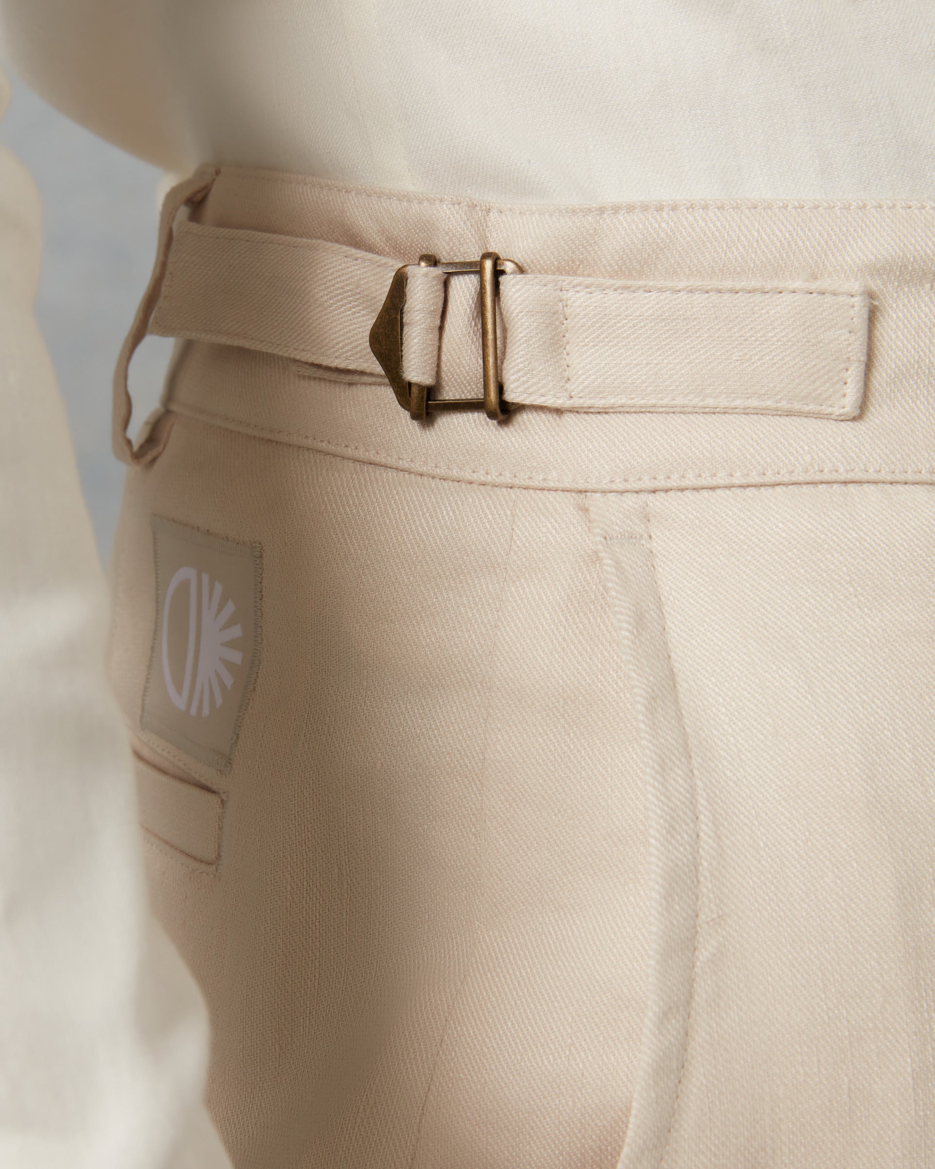 Batch LDN Men's Cream Wool Herringbone Trousers