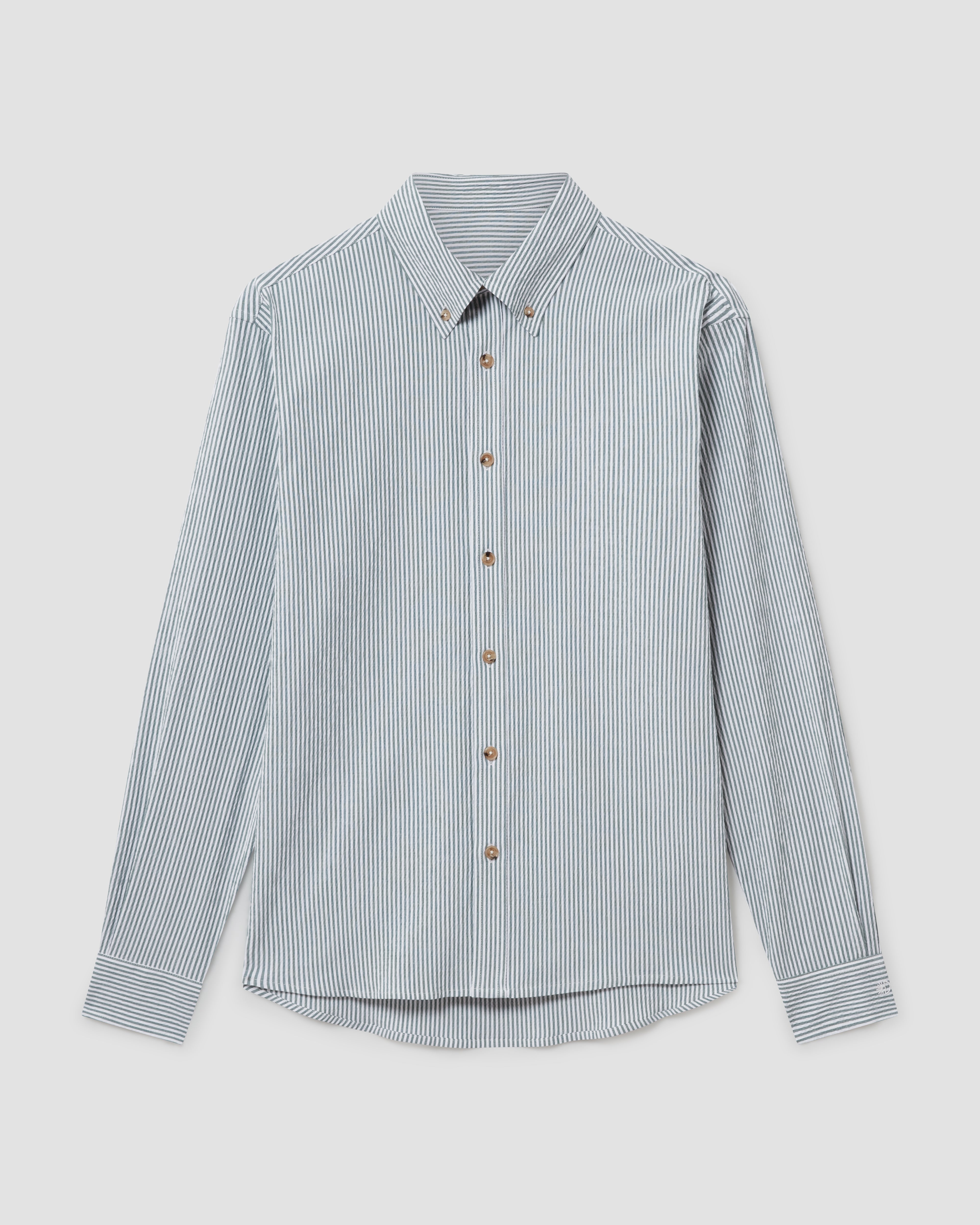 Batch LDN Men's Green Seersucker Shirt
