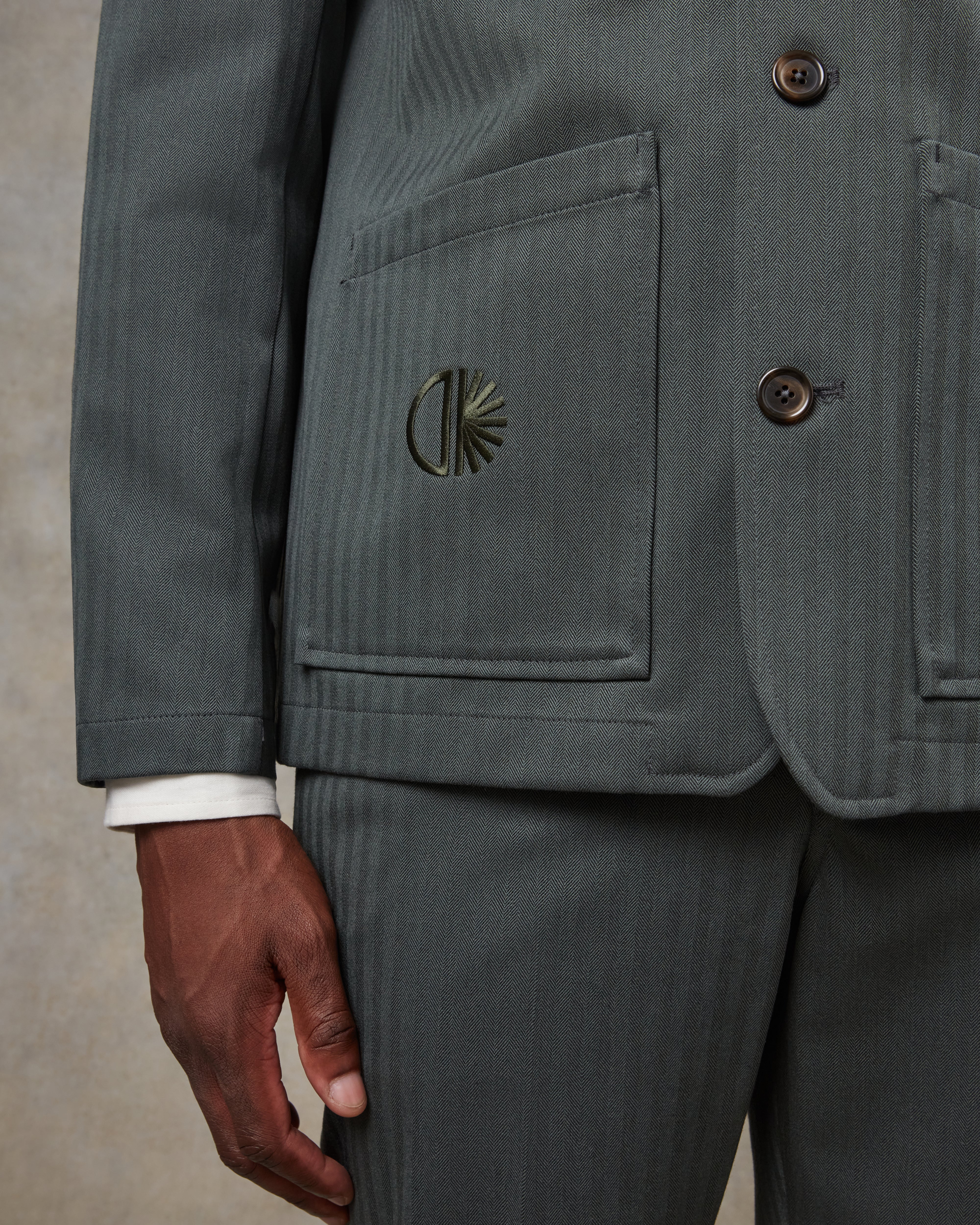 Batch LDN Men's Green Wool Herringbone Jacket