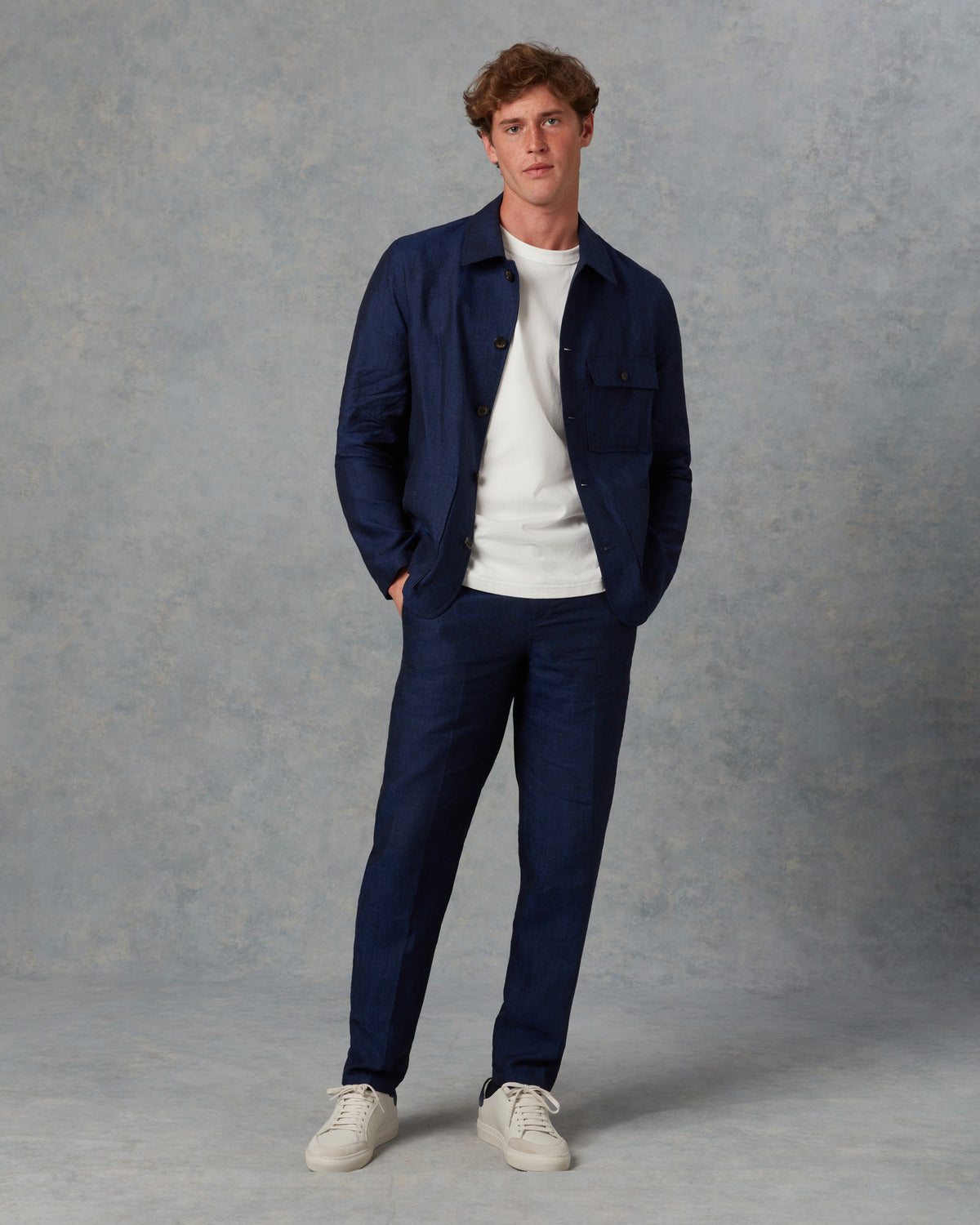 Batch LDN Men's Navy Linen Suit