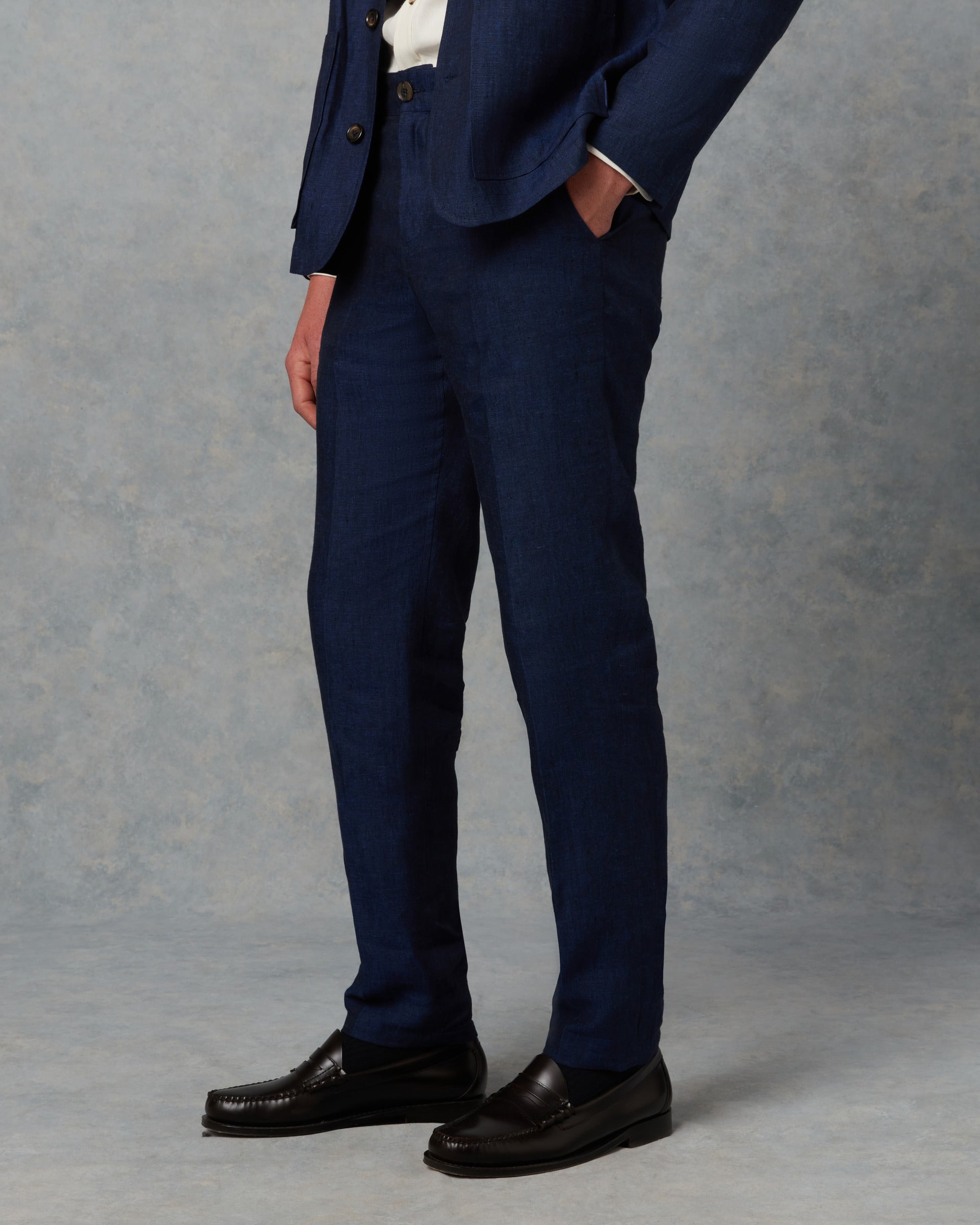 Batch LDN Men's Navy Linen Trousers