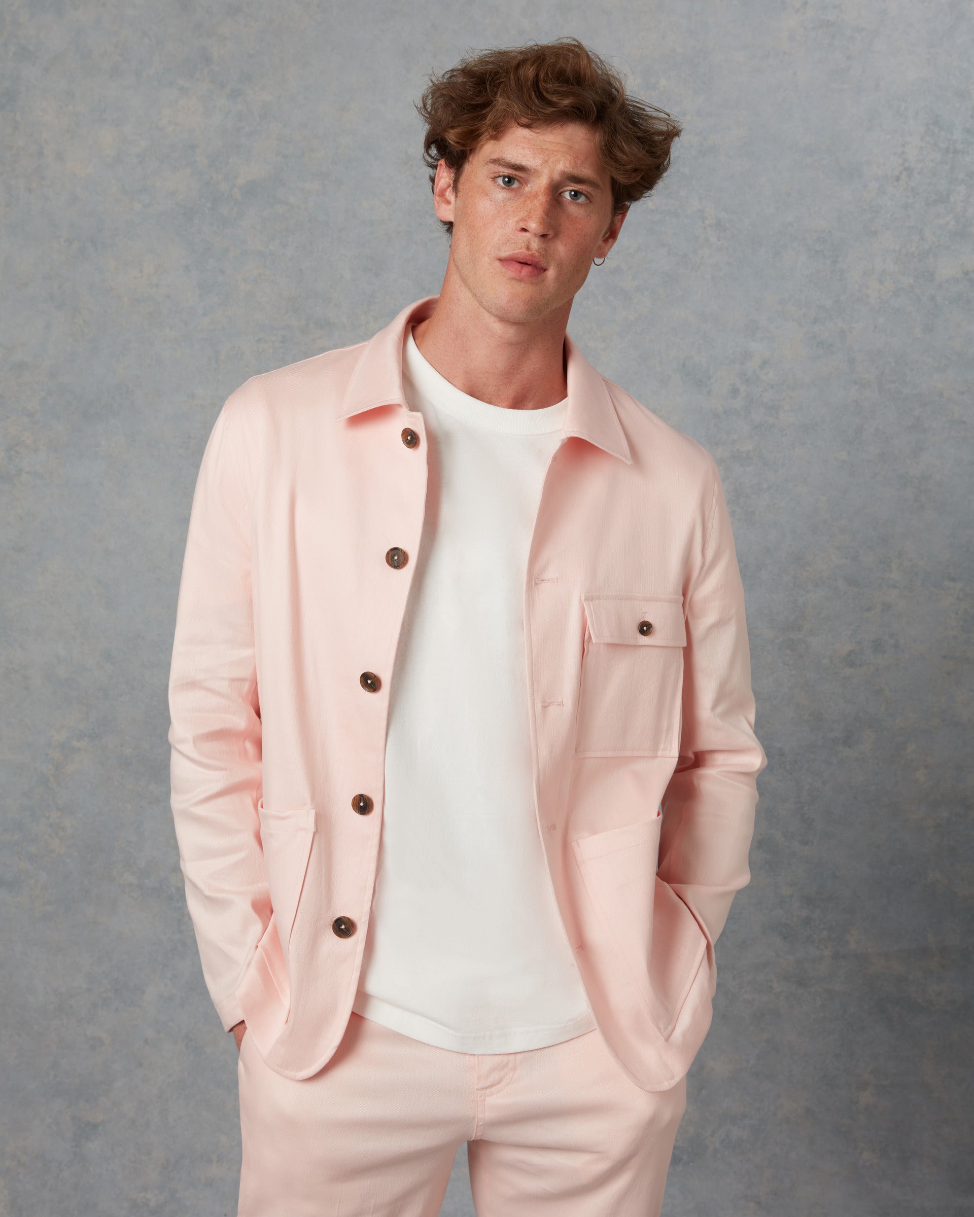 Batch LDN Men's Pink Linen Jacket