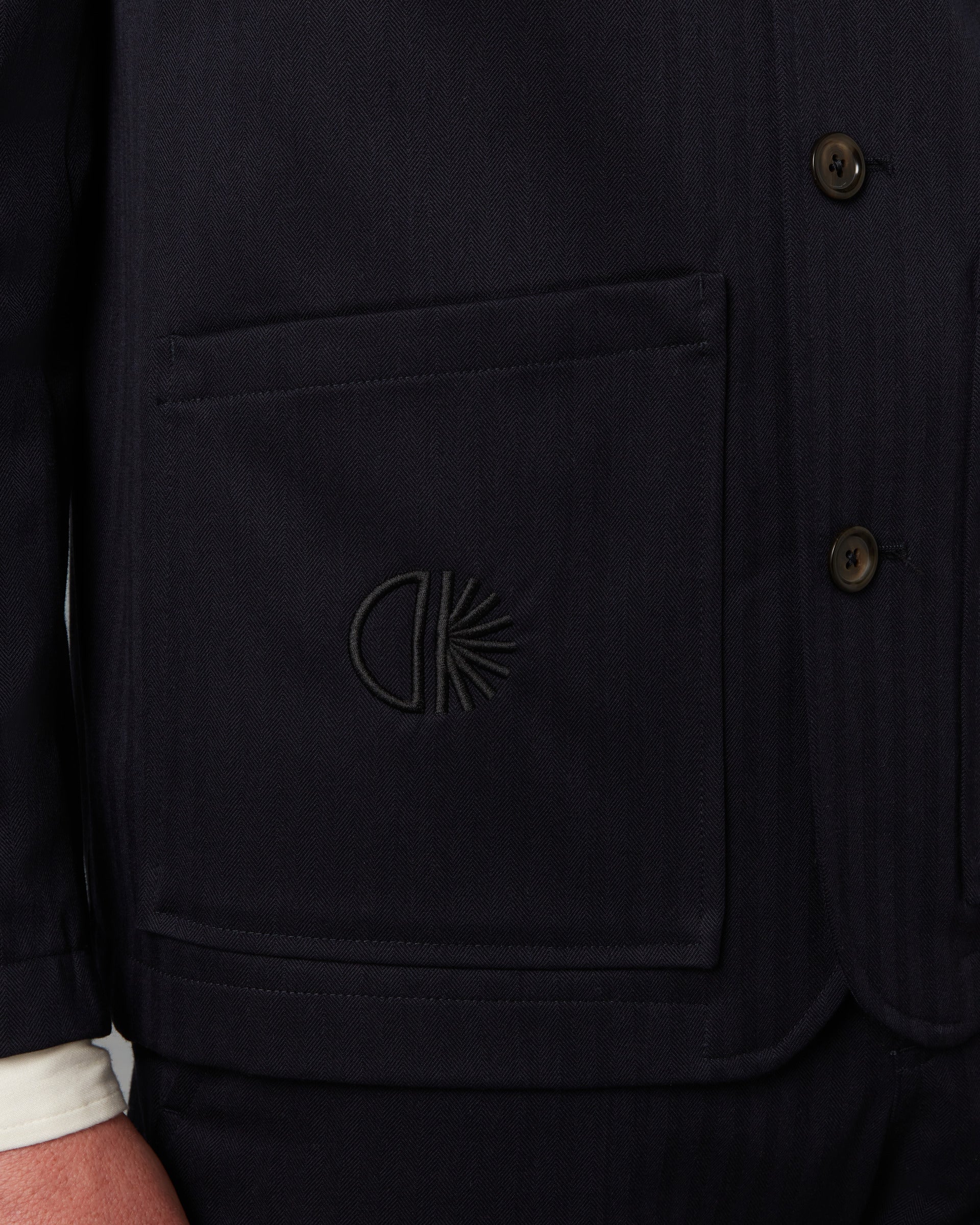 Batch LDN Men's Rich Navy Wool Herringbone Jacket