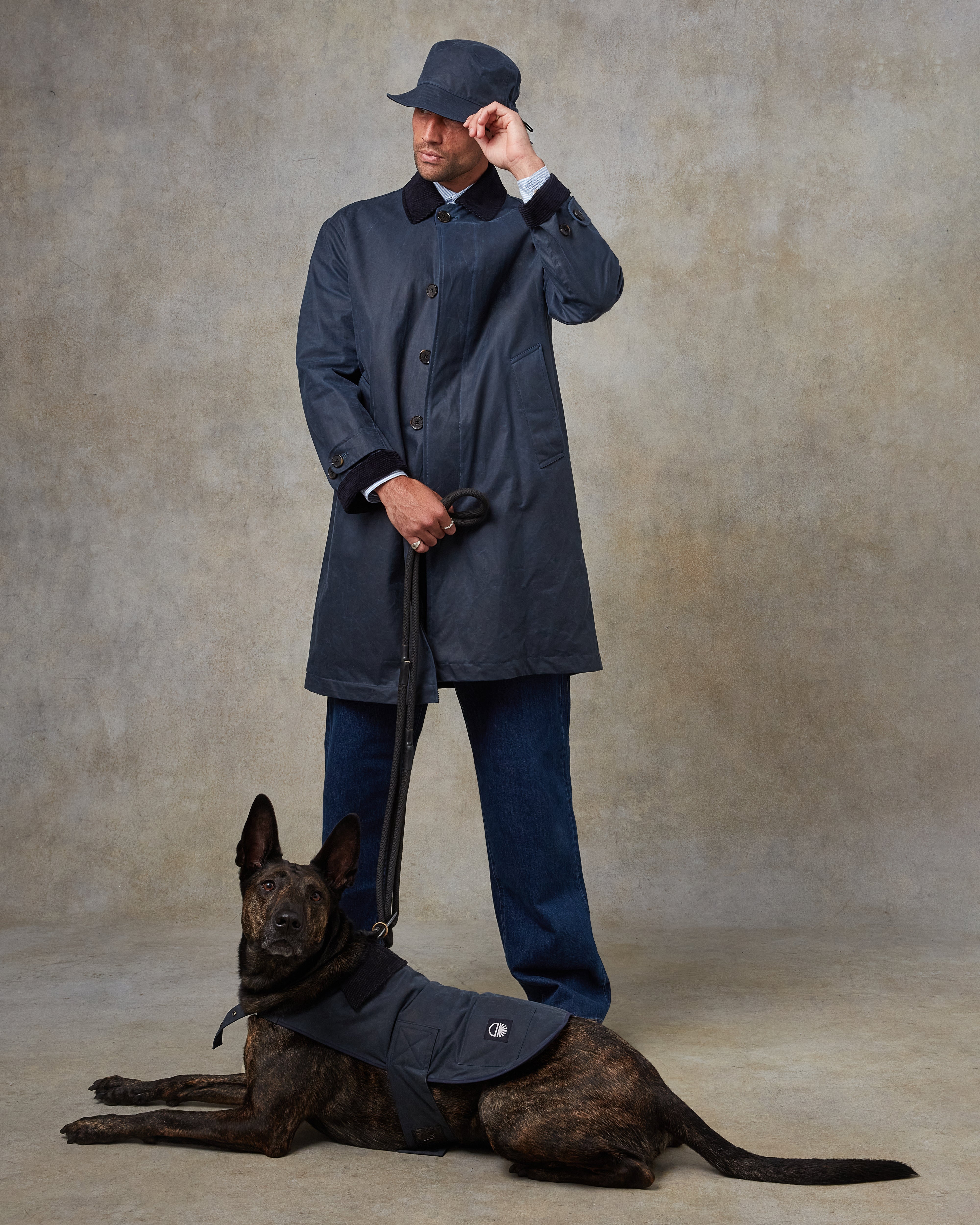 Batch LDN Men's Rich Navy Herringbone Overcoat