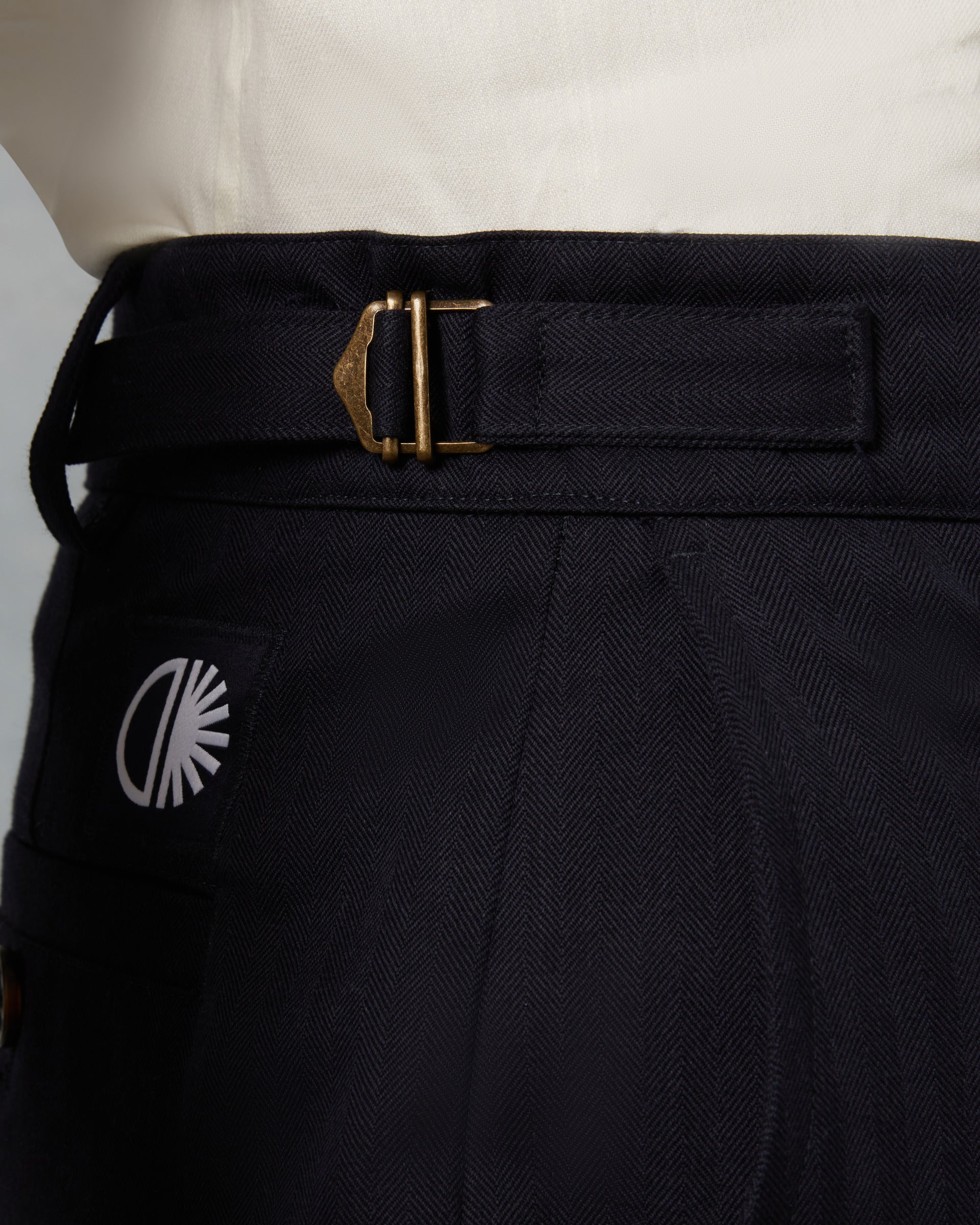 Batch LDN Men's Rich Navy Wool Herringbone Trousers