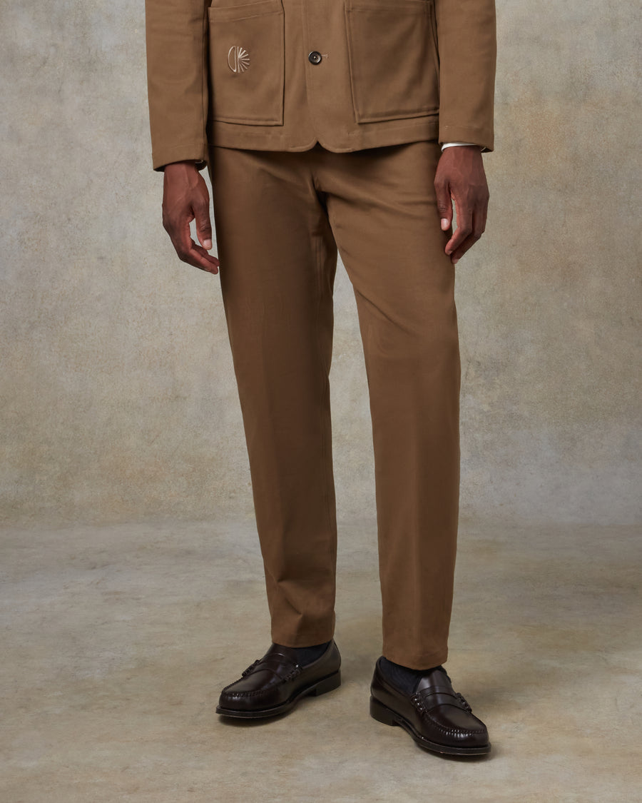 Batch LDN Casual Trousers for Men - Cotton, Linen, Wool 3 7980 BatchLondon 19.08.25 S2 EK13883Mocha Cotton Suit crop