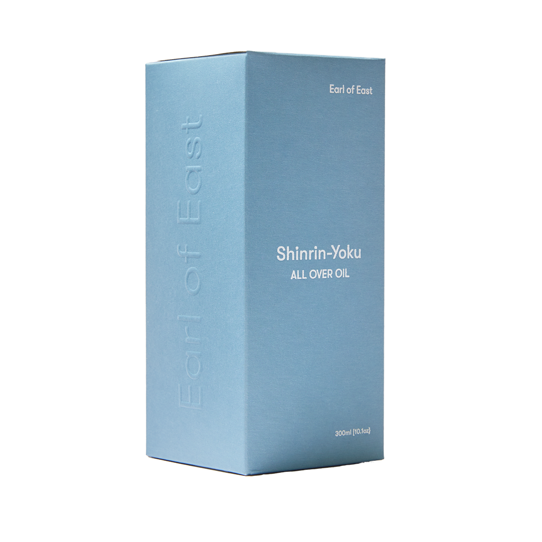 Blue box of Shinrin-Yoku All Over Oil by Earl of East on a white background
