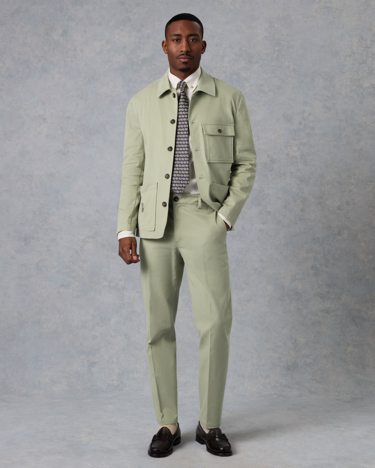 Mens Sage Green Cotton Suit – Batch London