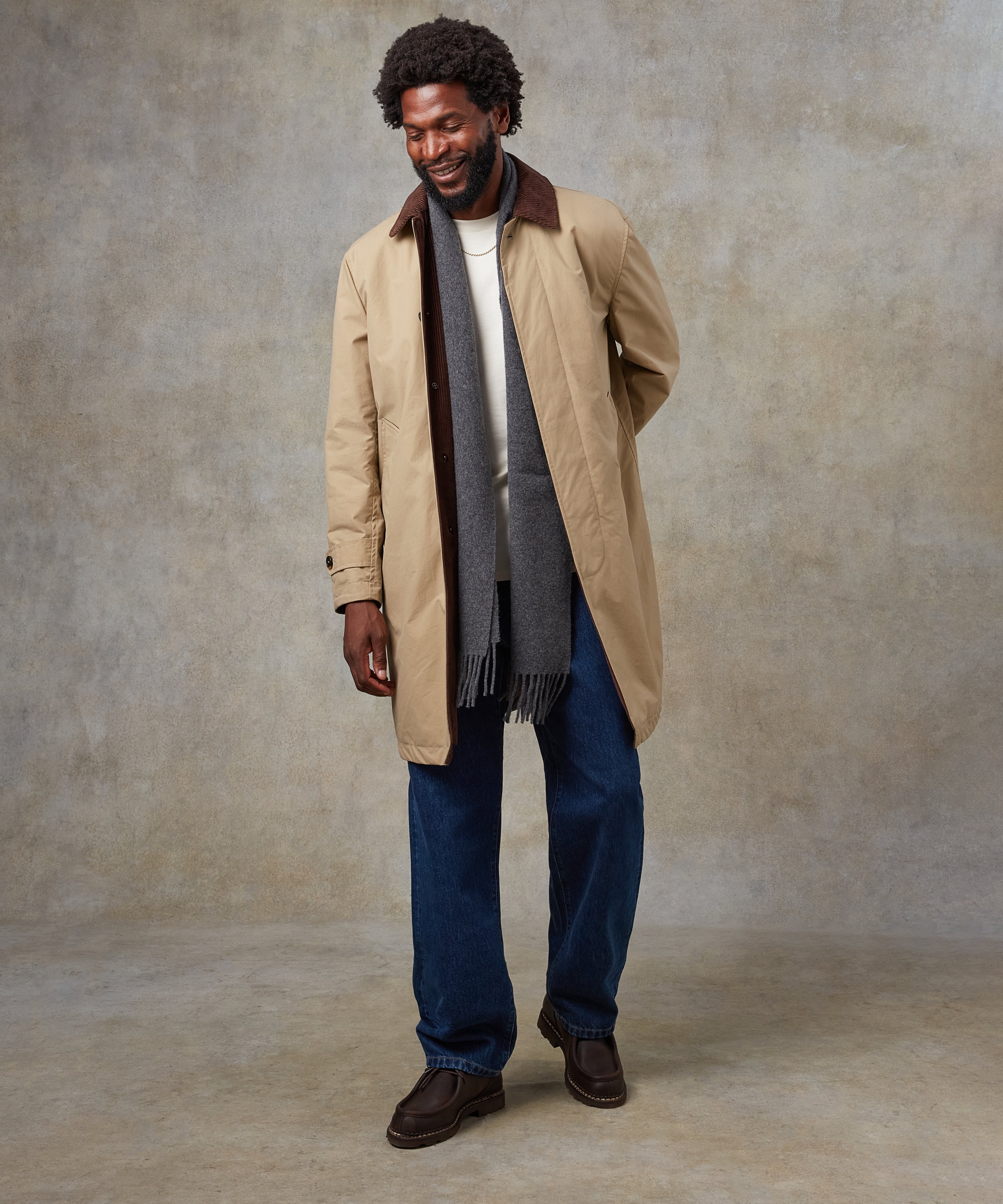 Batch LDN Men's Beige Waxed Canvas Overcoat