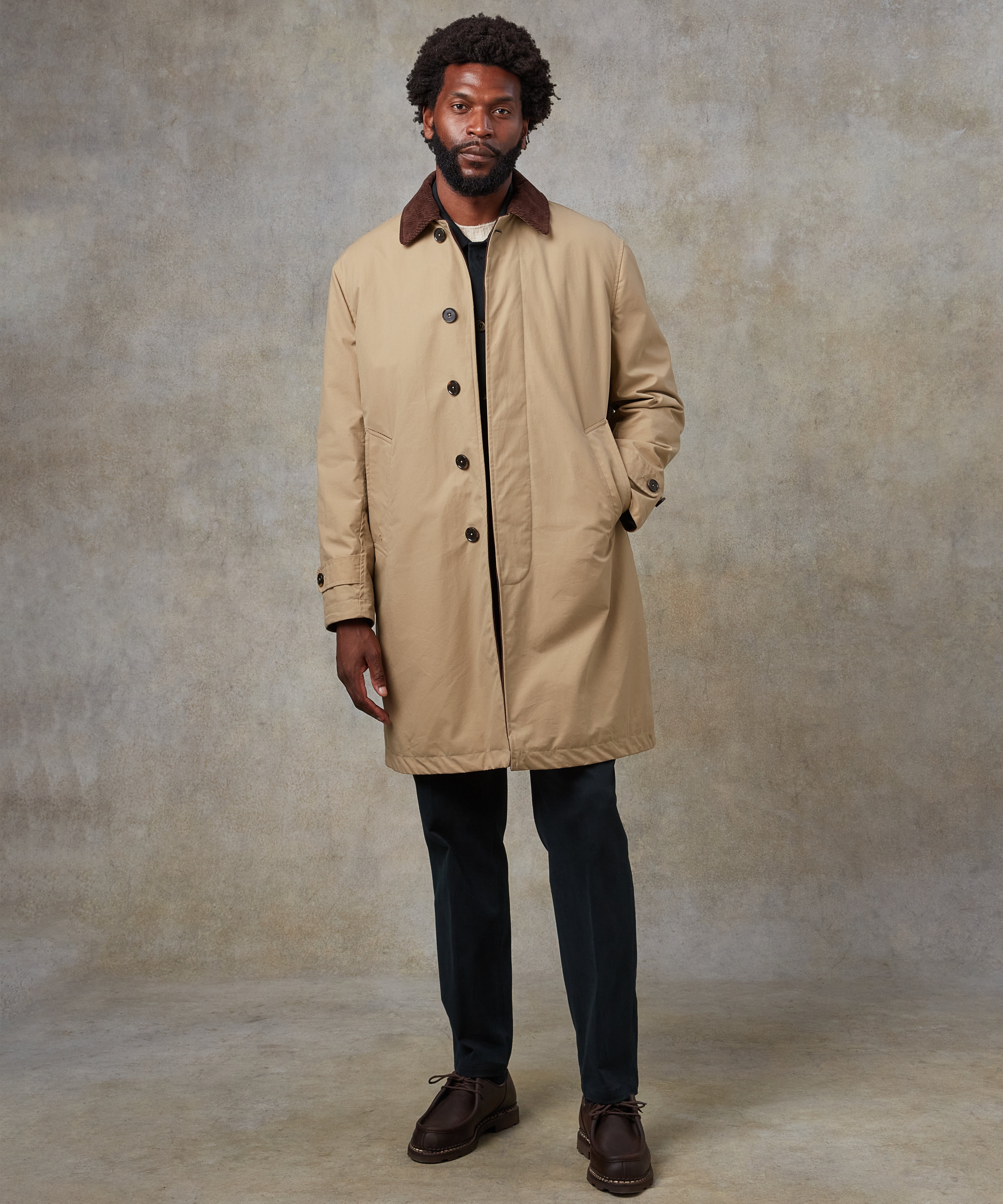 Batch LDN Men's Beige Waxed Canvas Overcoat
