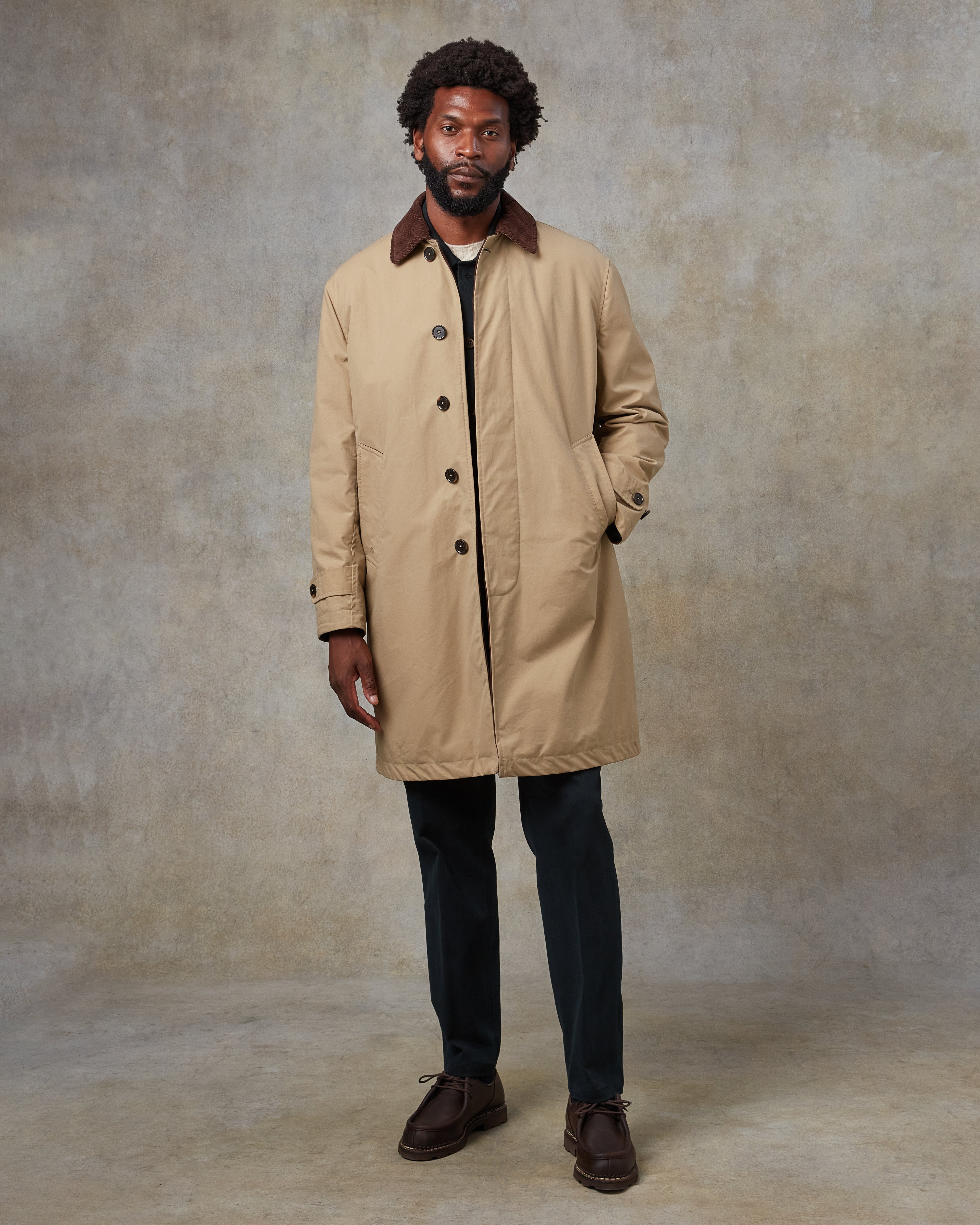 Batch LDN Men's Beige Waxed Canvas Overcoat