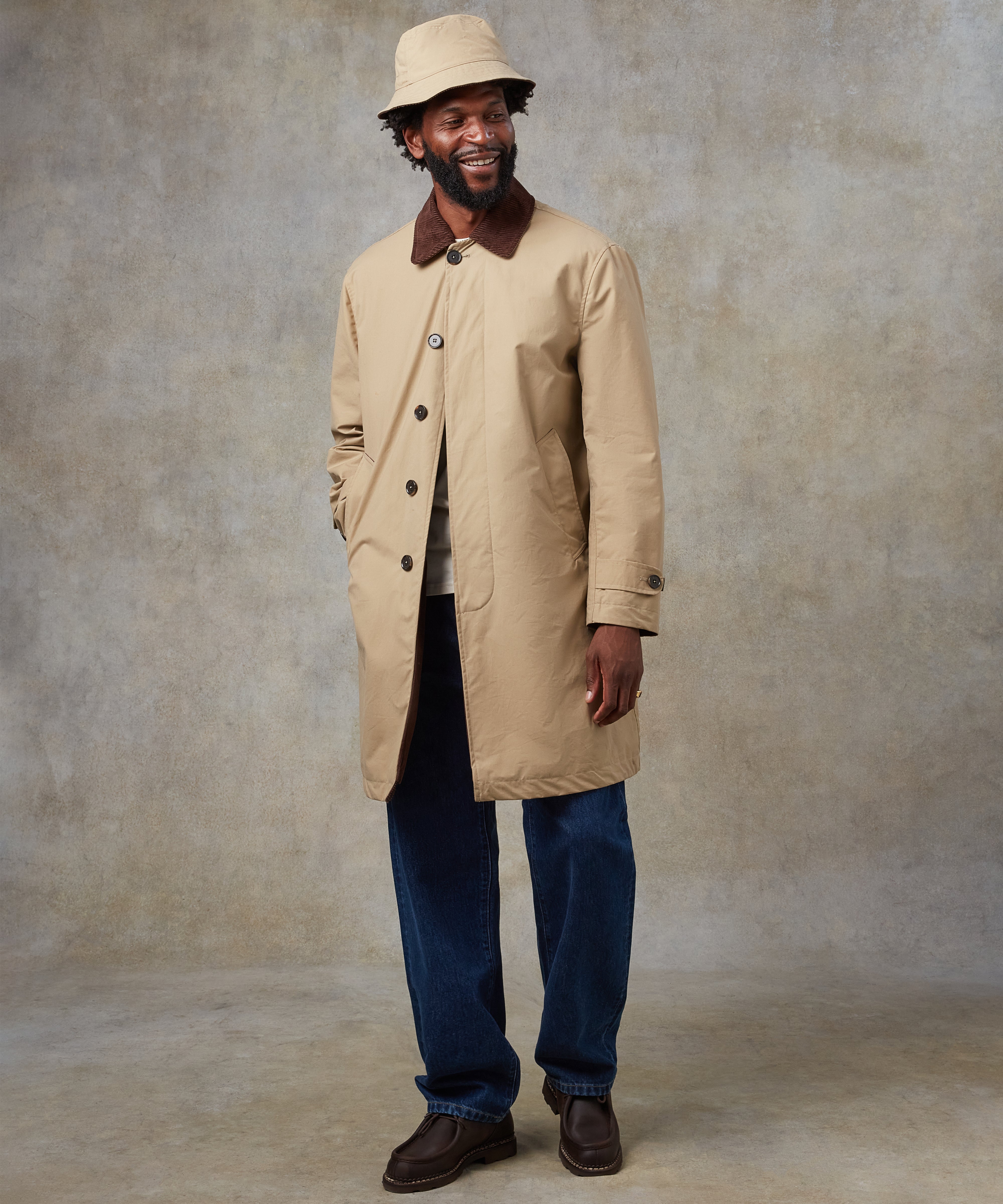 Batch LDN Men's Beige Waxed Canvas Overcoat