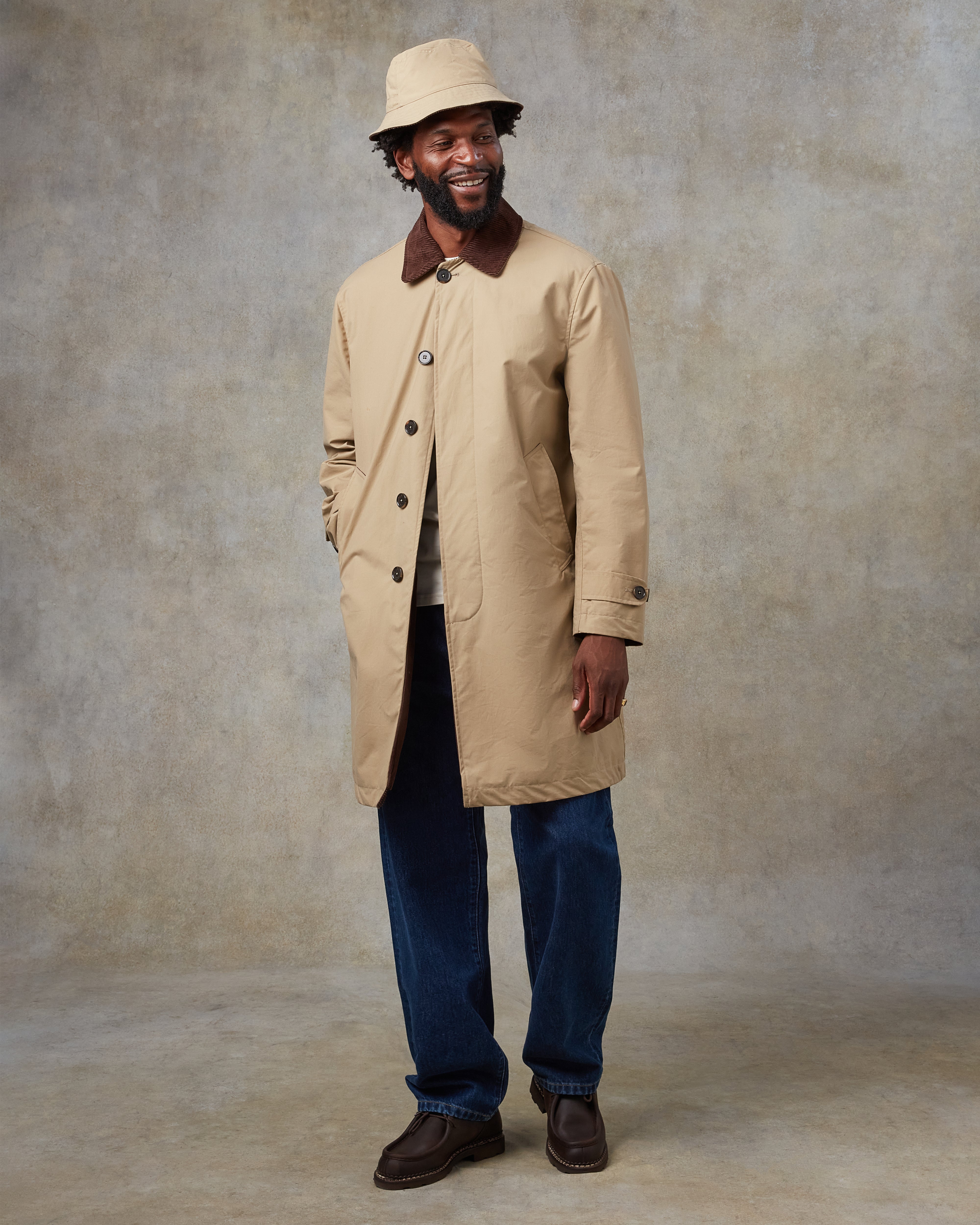 Batch LDN Men's Beige Waxed Canvas Overcoat