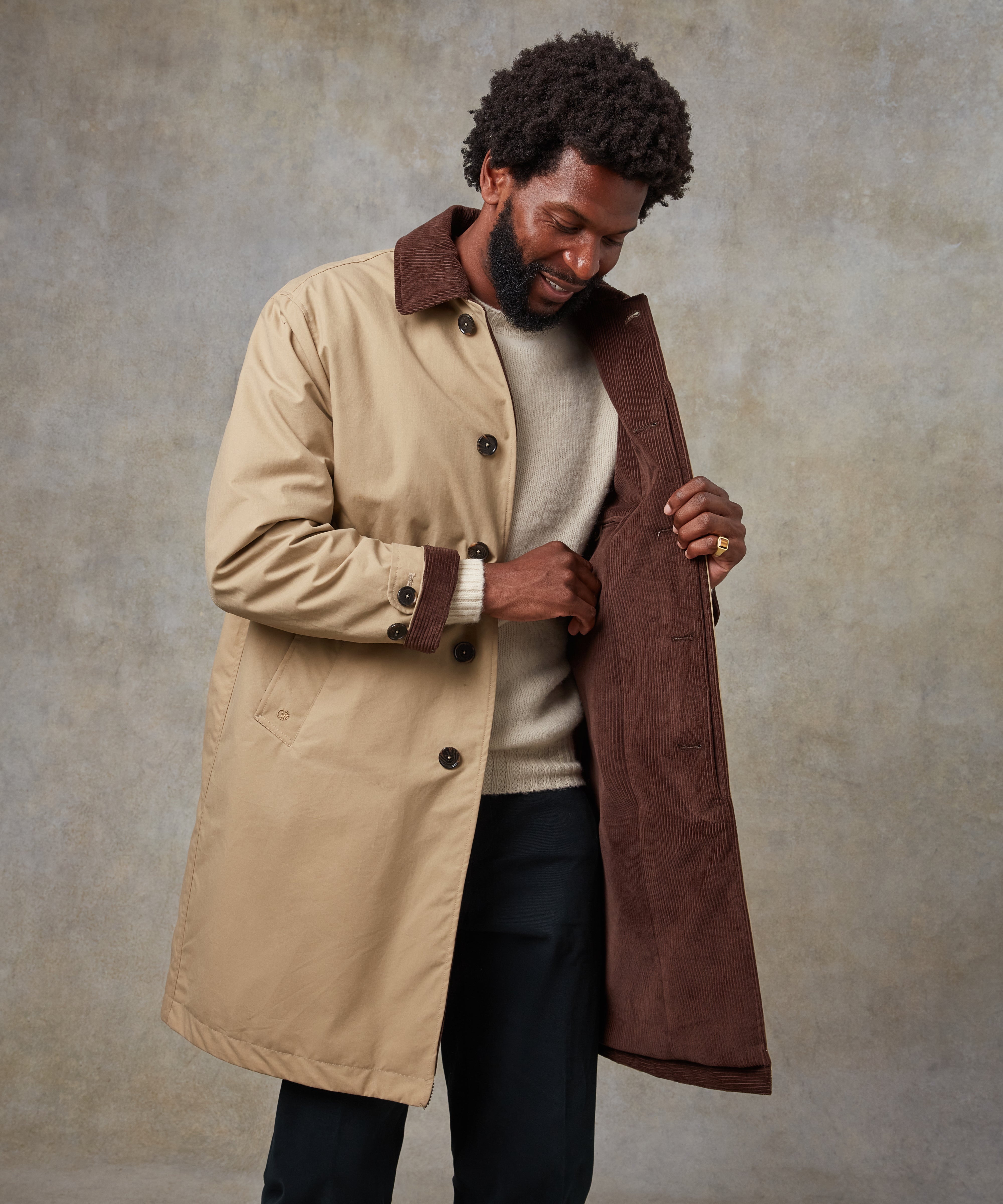 Batch LDN Men's Beige Waxed Canvas Overcoat