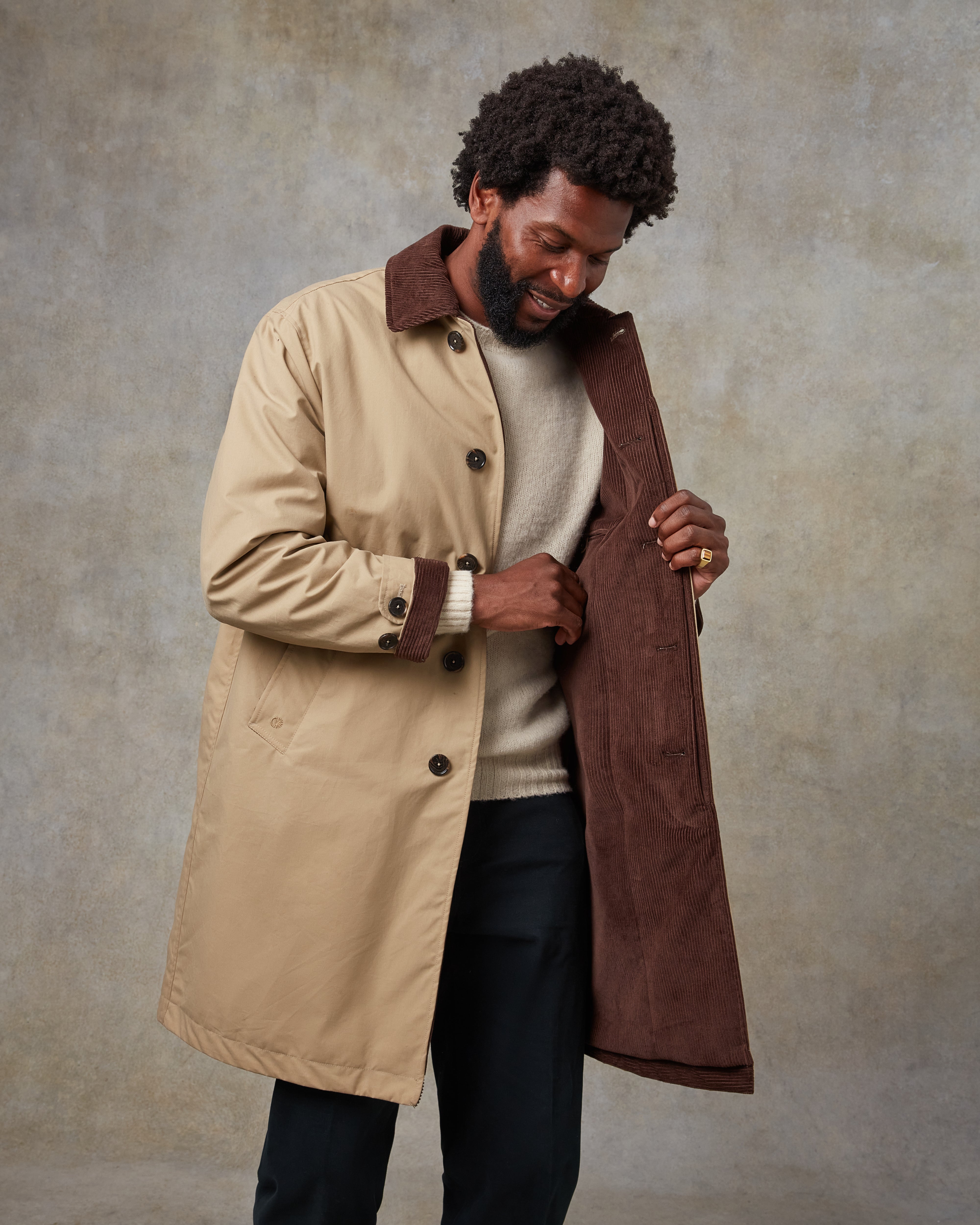 Batch LDN Men's Beige Waxed Canvas Overcoat