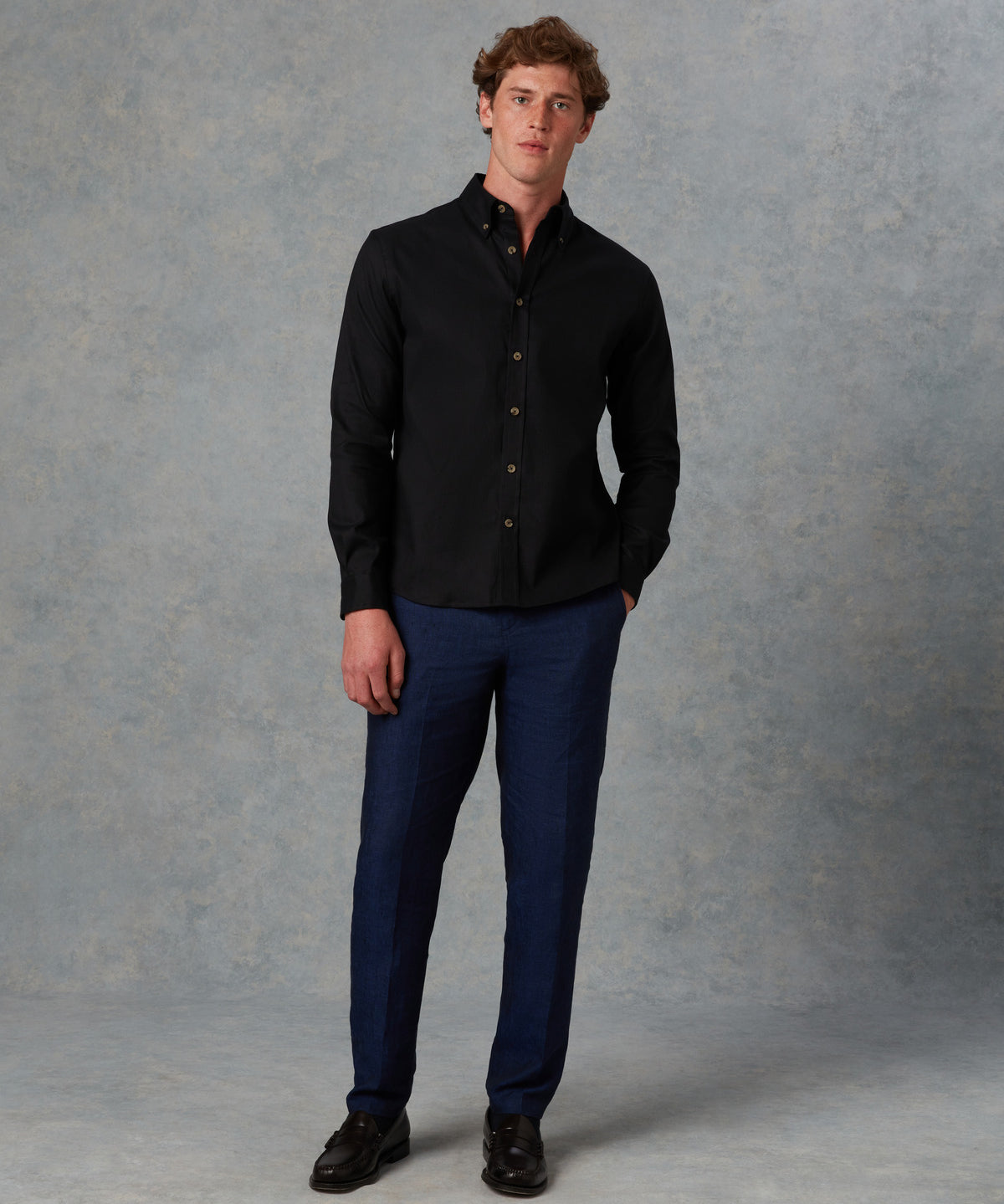 Batch LDN Men's Black Linen Shirt