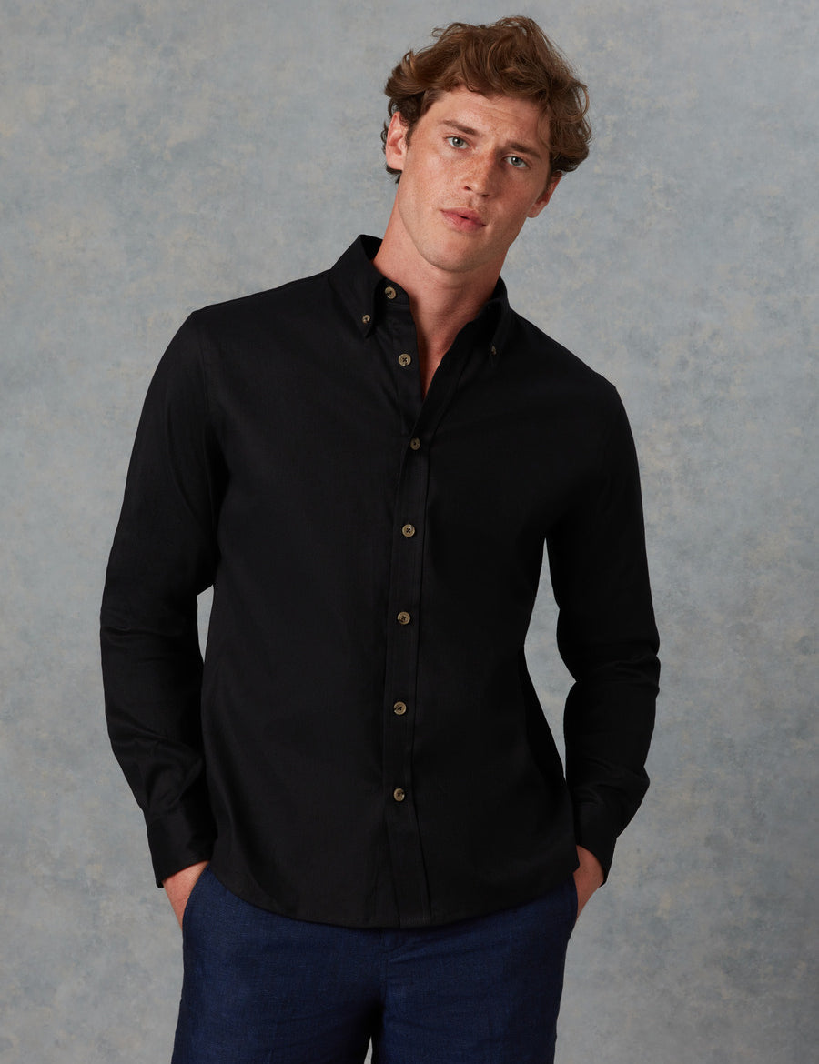 Batch LDN Men's Black Linen Shirt