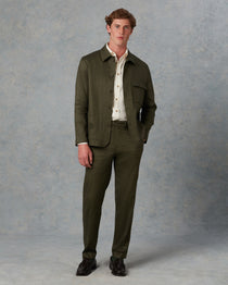Batch LDN Men's Bottle Green Linen Suit