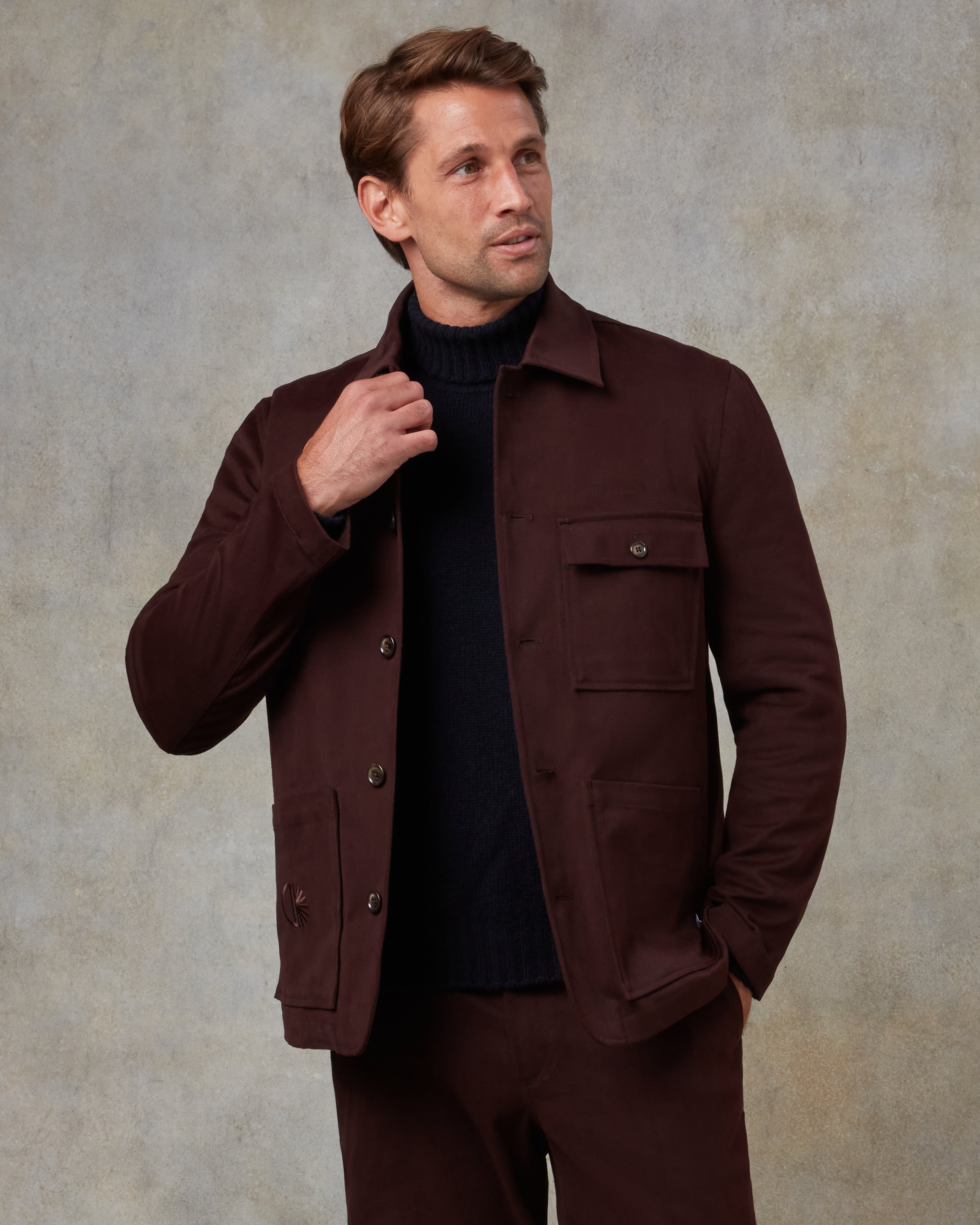 Batch LDN Men's Burgundy Cotton Jacket