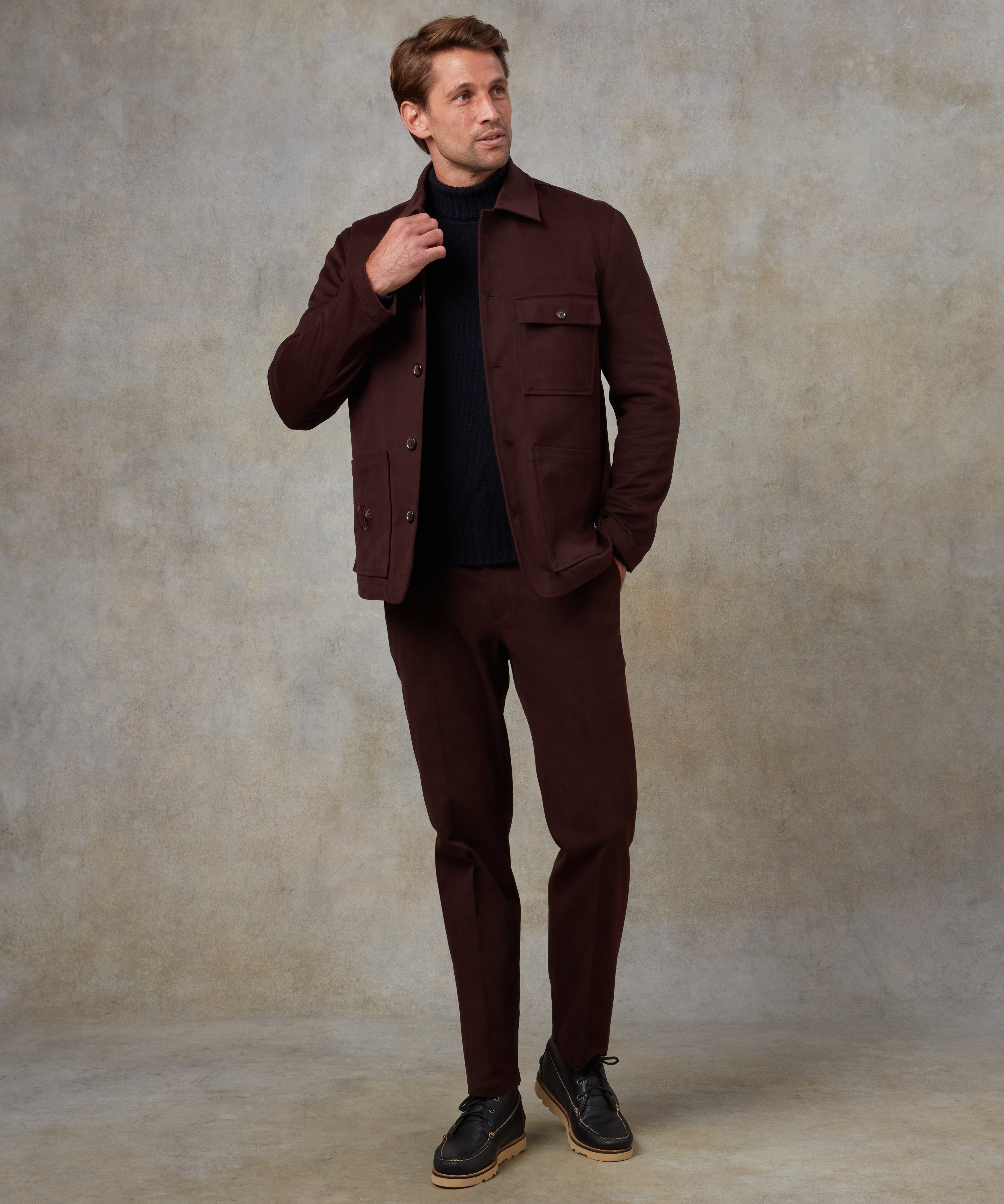 Batch LDN Men's Burgundy Cotton Suit