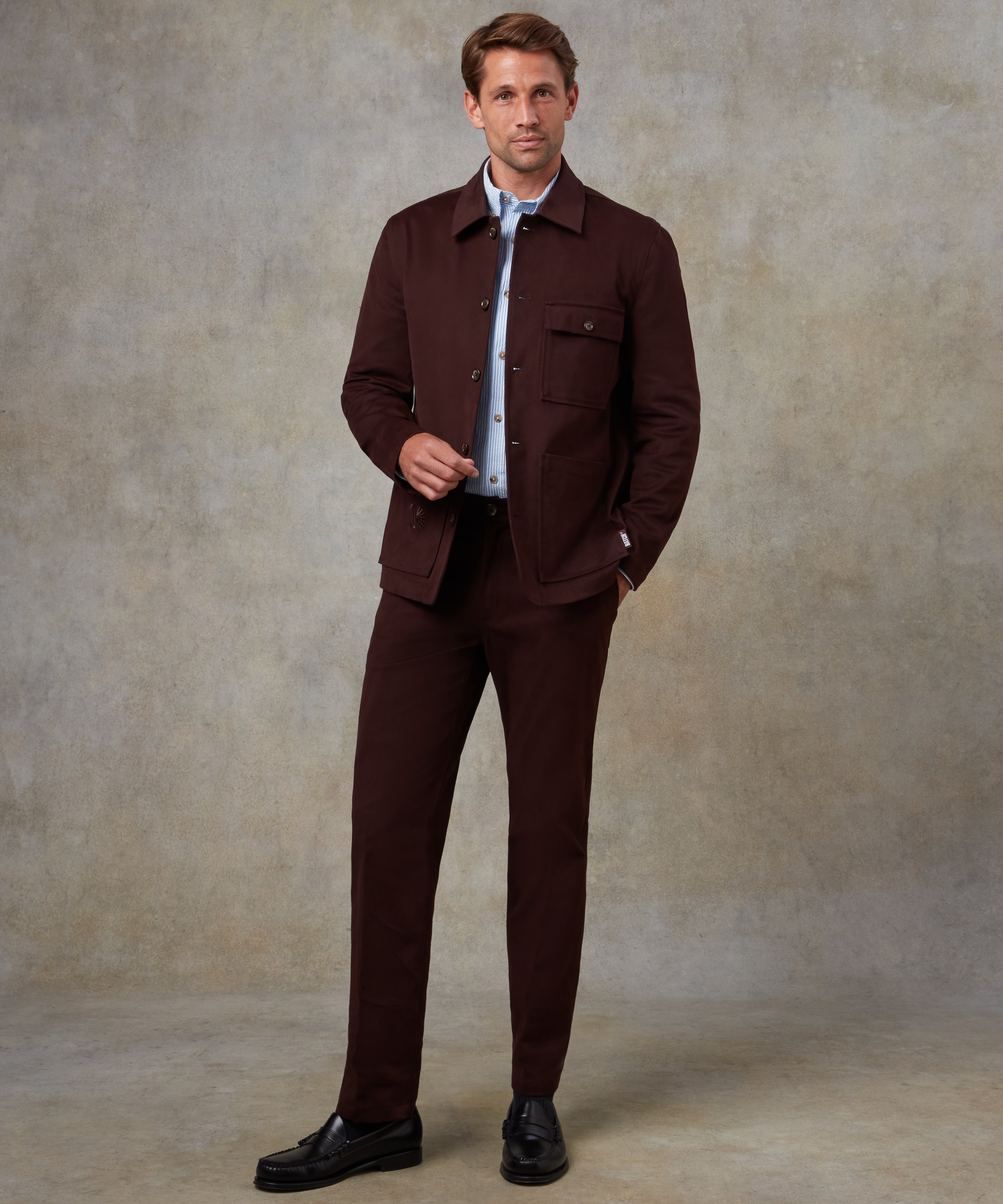 Batch LDN Men's Burgundy Cotton Suit