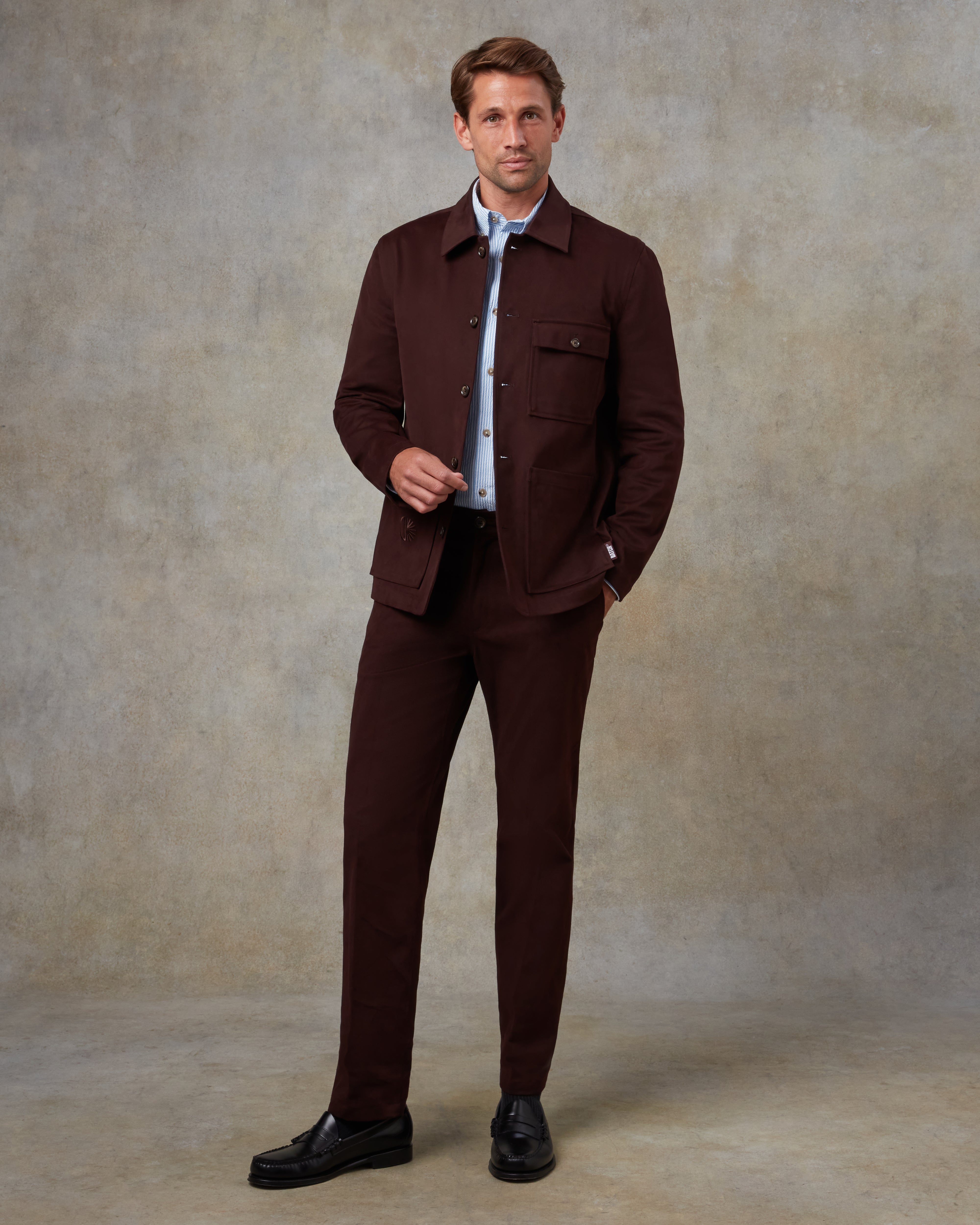 Batch LDN Men's Burgundy Cotton Suit