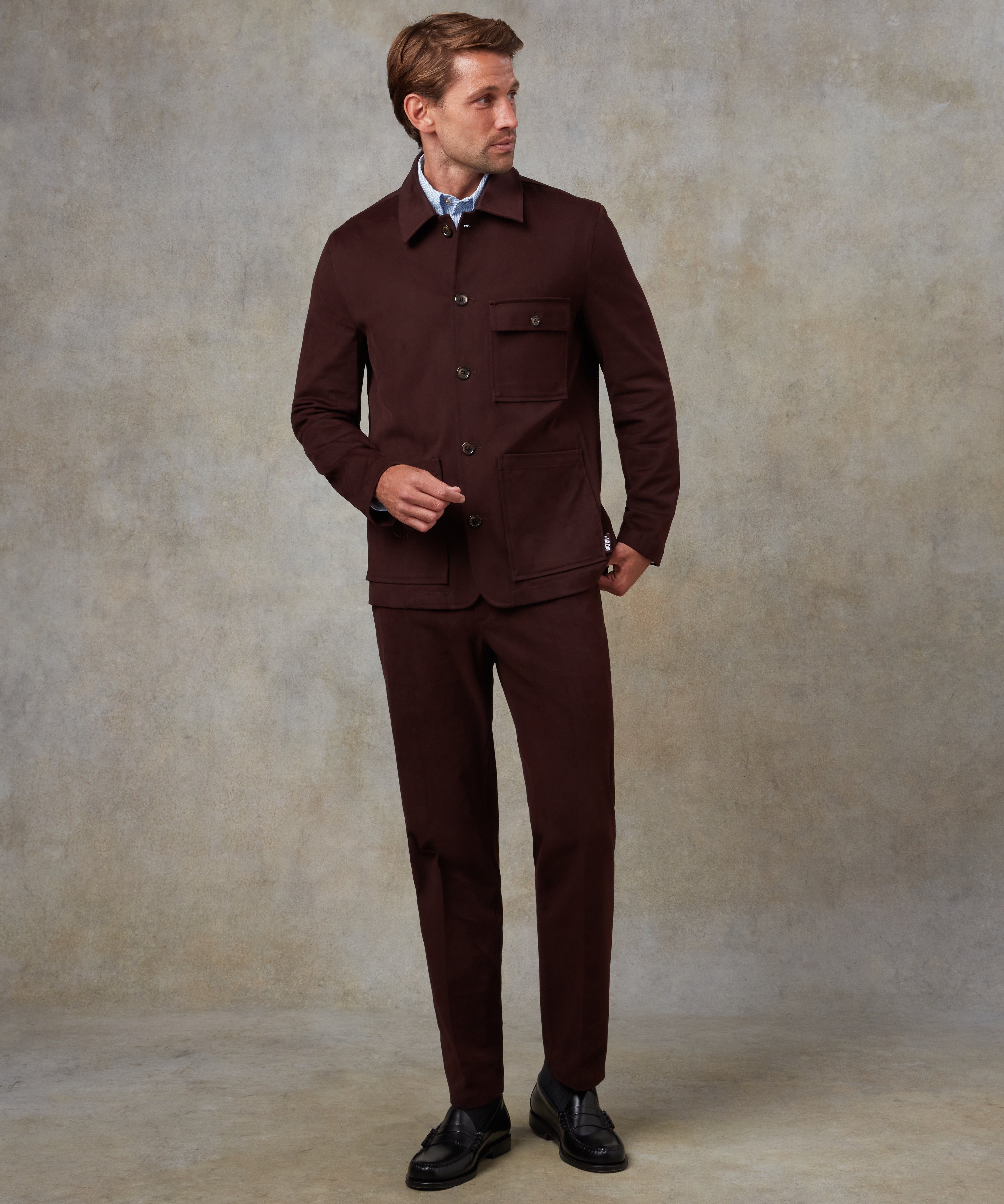 Batch LDN Men's Burgundy Cotton Trousers