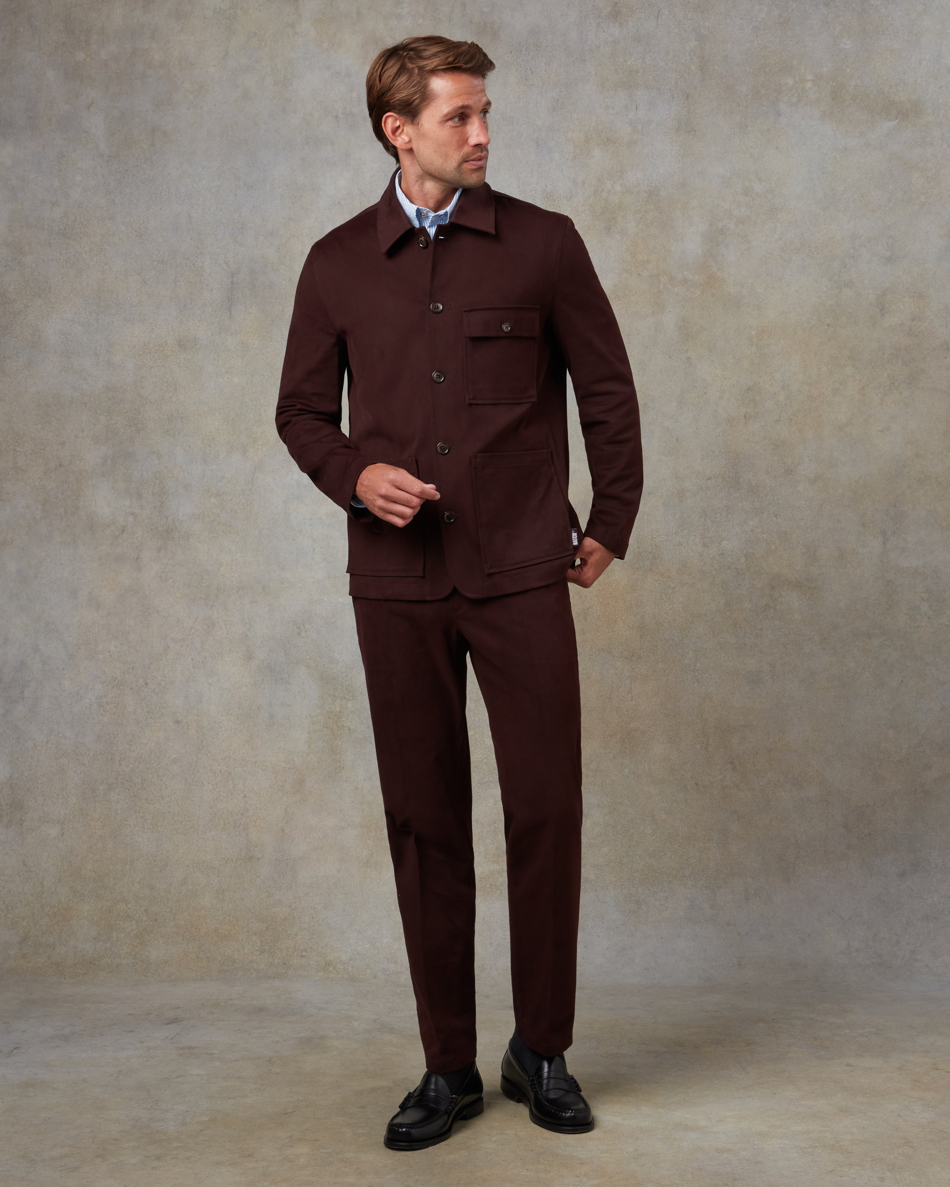 Batch LDN Men's Burgundy Cotton Trousers