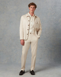 Batch LDN Men's Cream Wool Herringbone Suit