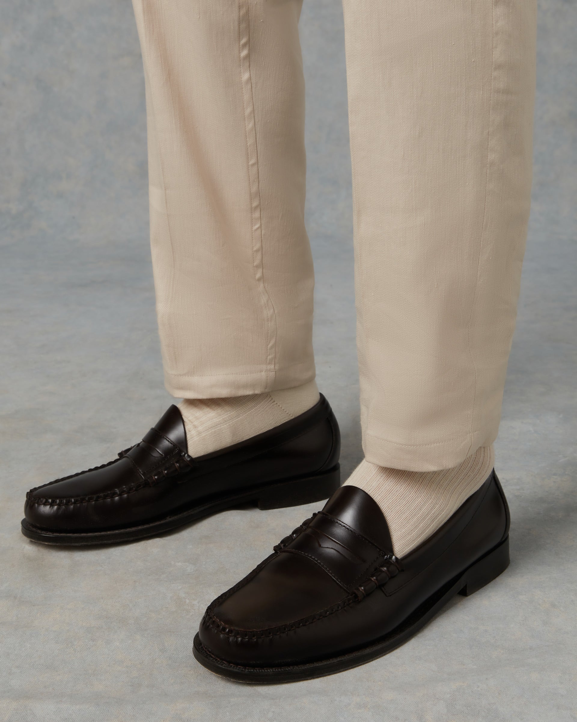 Batch LDN Men's Cream Wool Herringbone Trousers