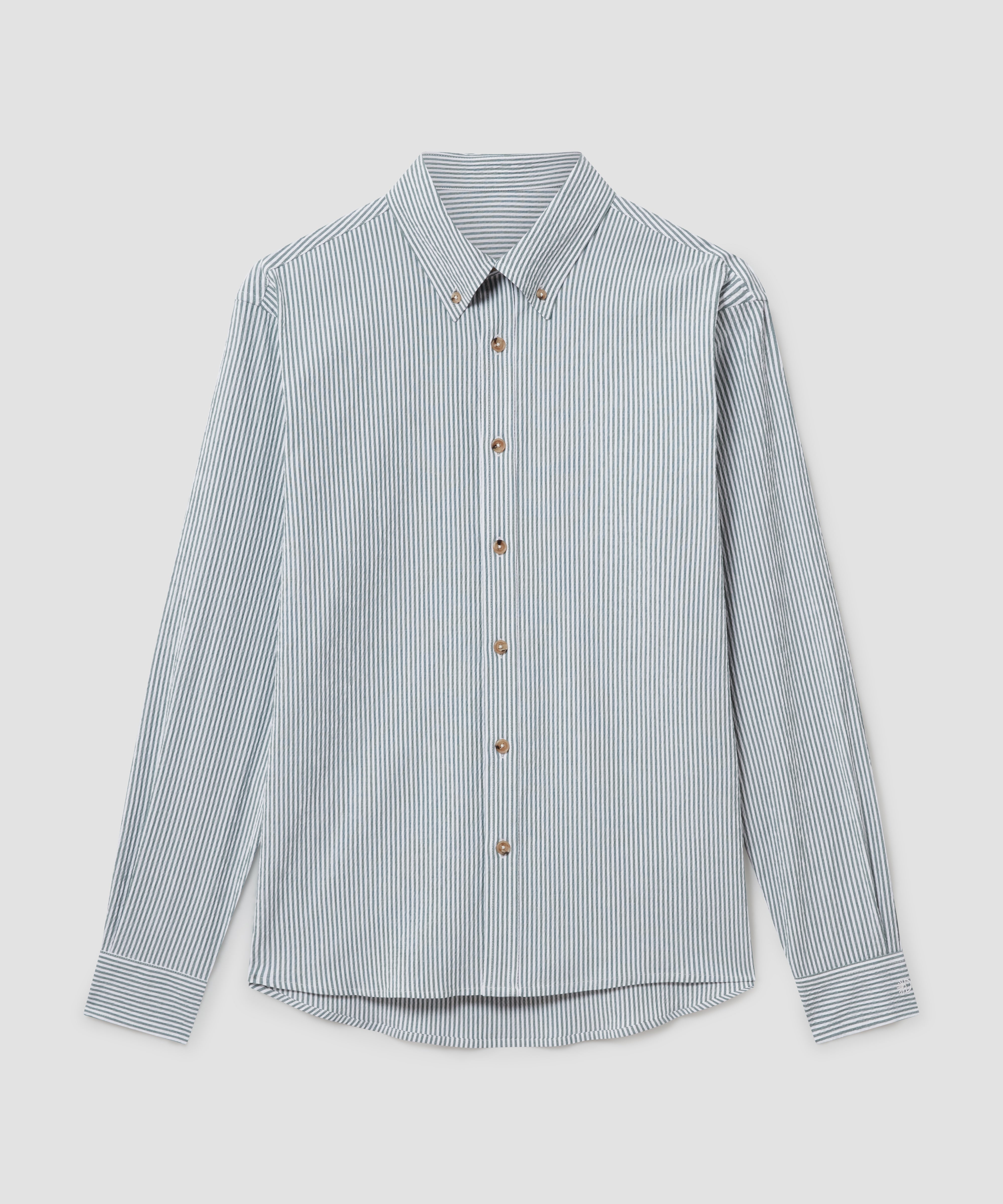 Batch LDN Men's Green Seersucker Shirt