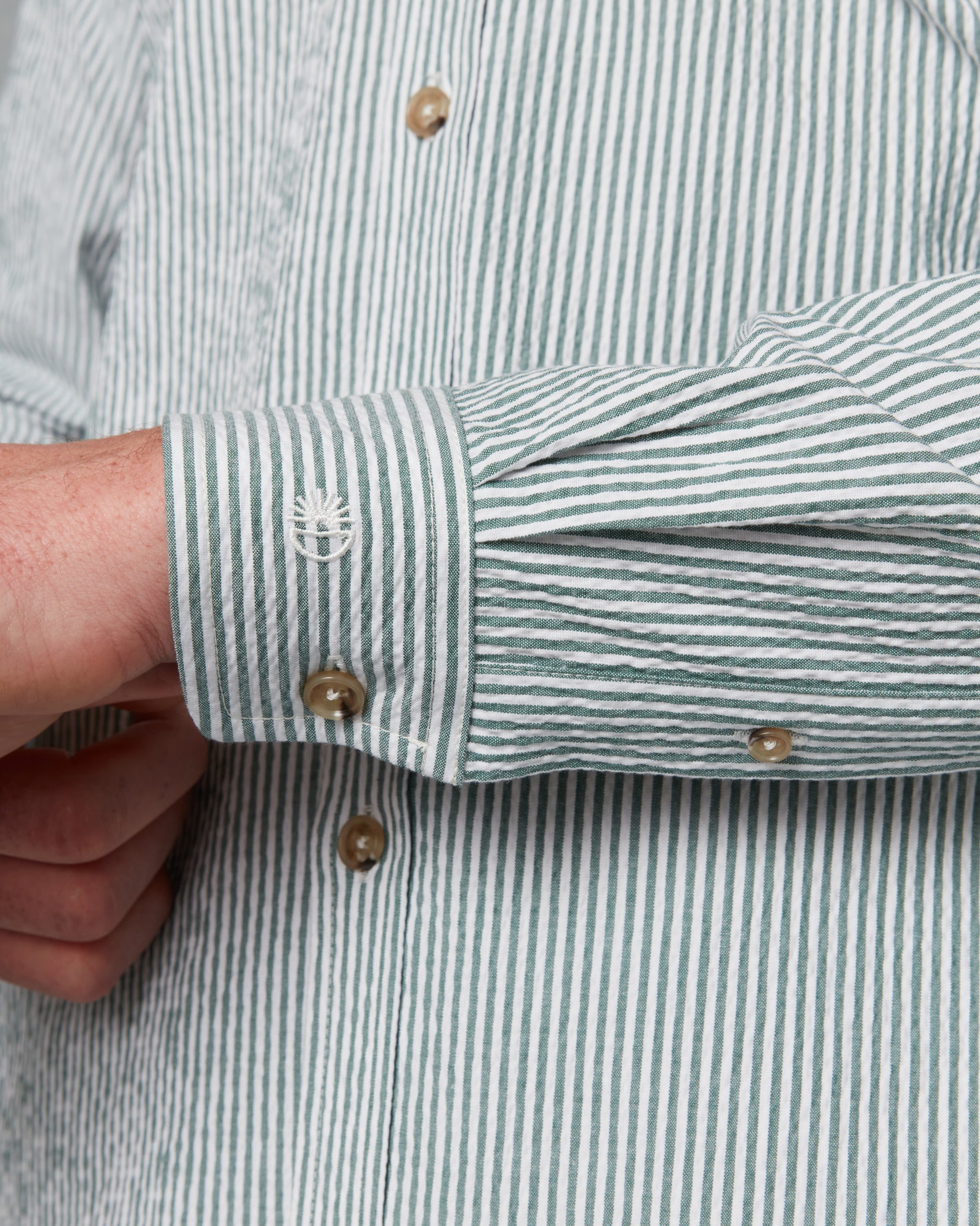 Batch LDN Men's Green Seersucker Shirt