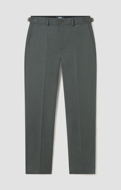 Batch LDN Men's Green Wool Herringbone Trousers
