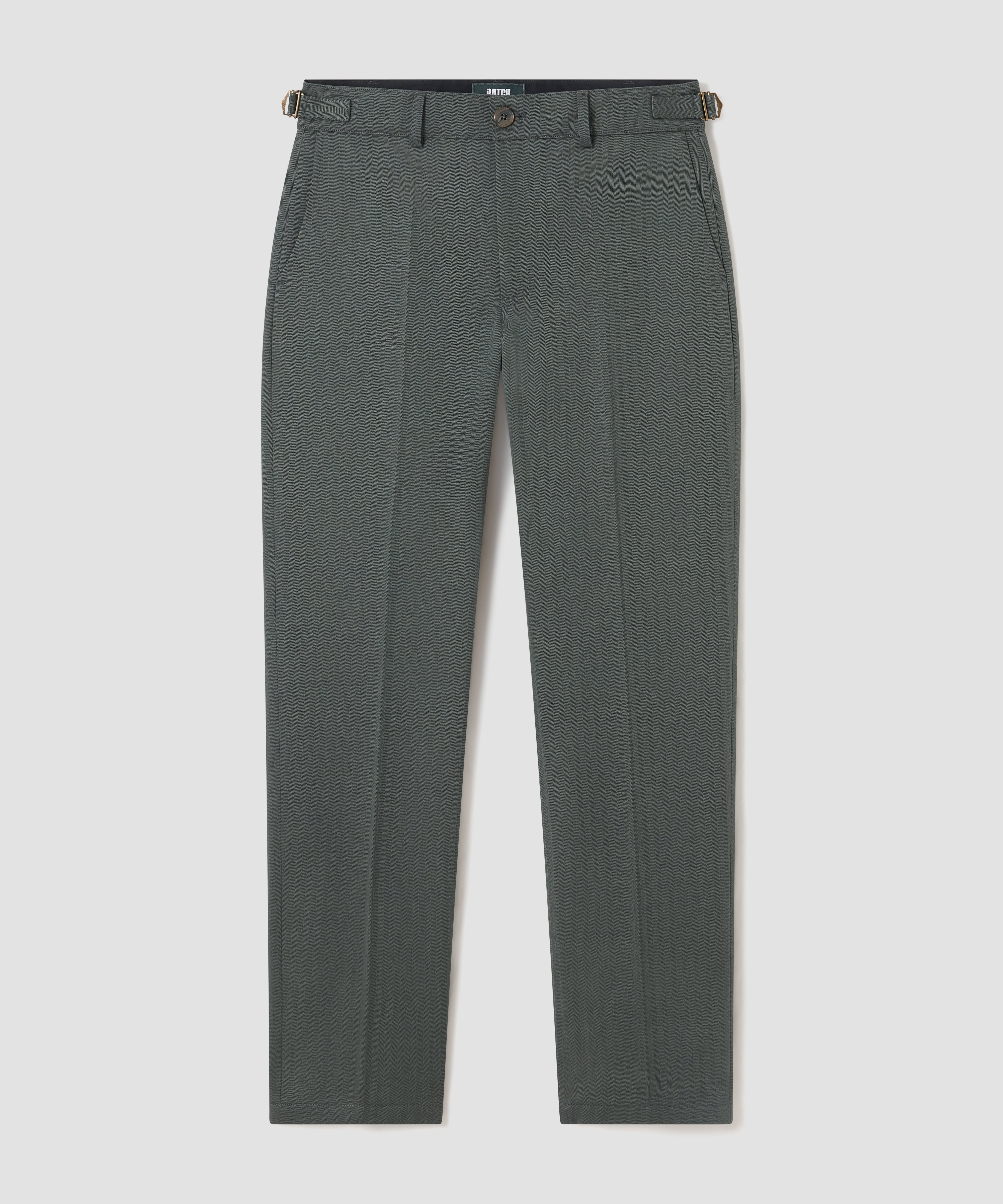 Batch LDN Men's Green Wool Herringbone Trousers
