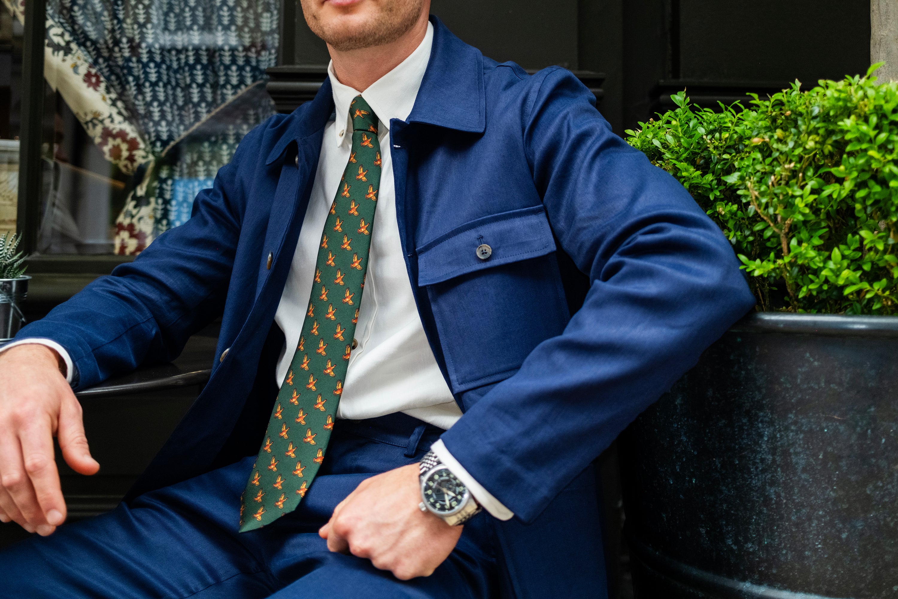Batch LDN Men's Navy Linen Jacket