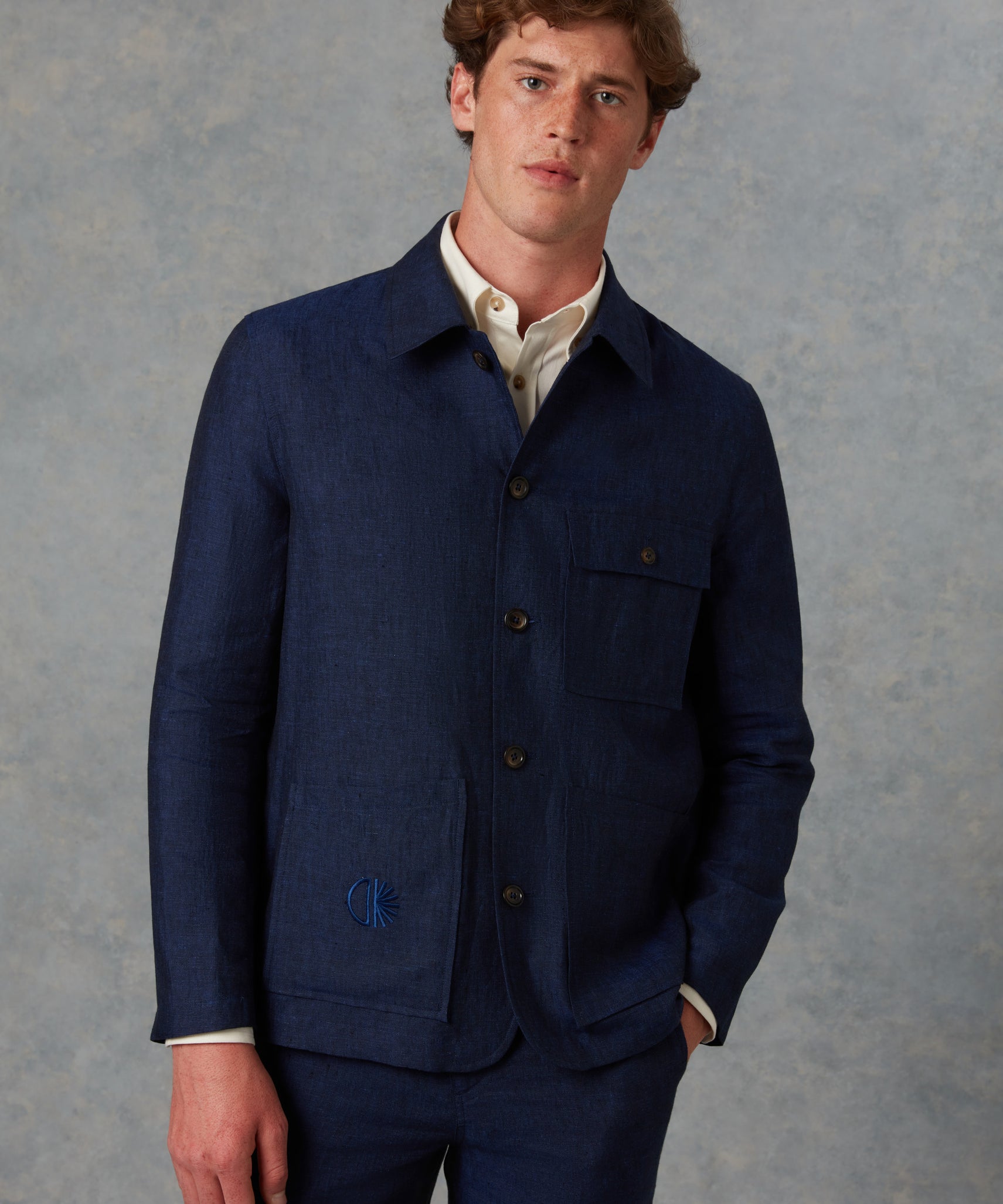 Batch LDN Men's Navy Linen Jacket