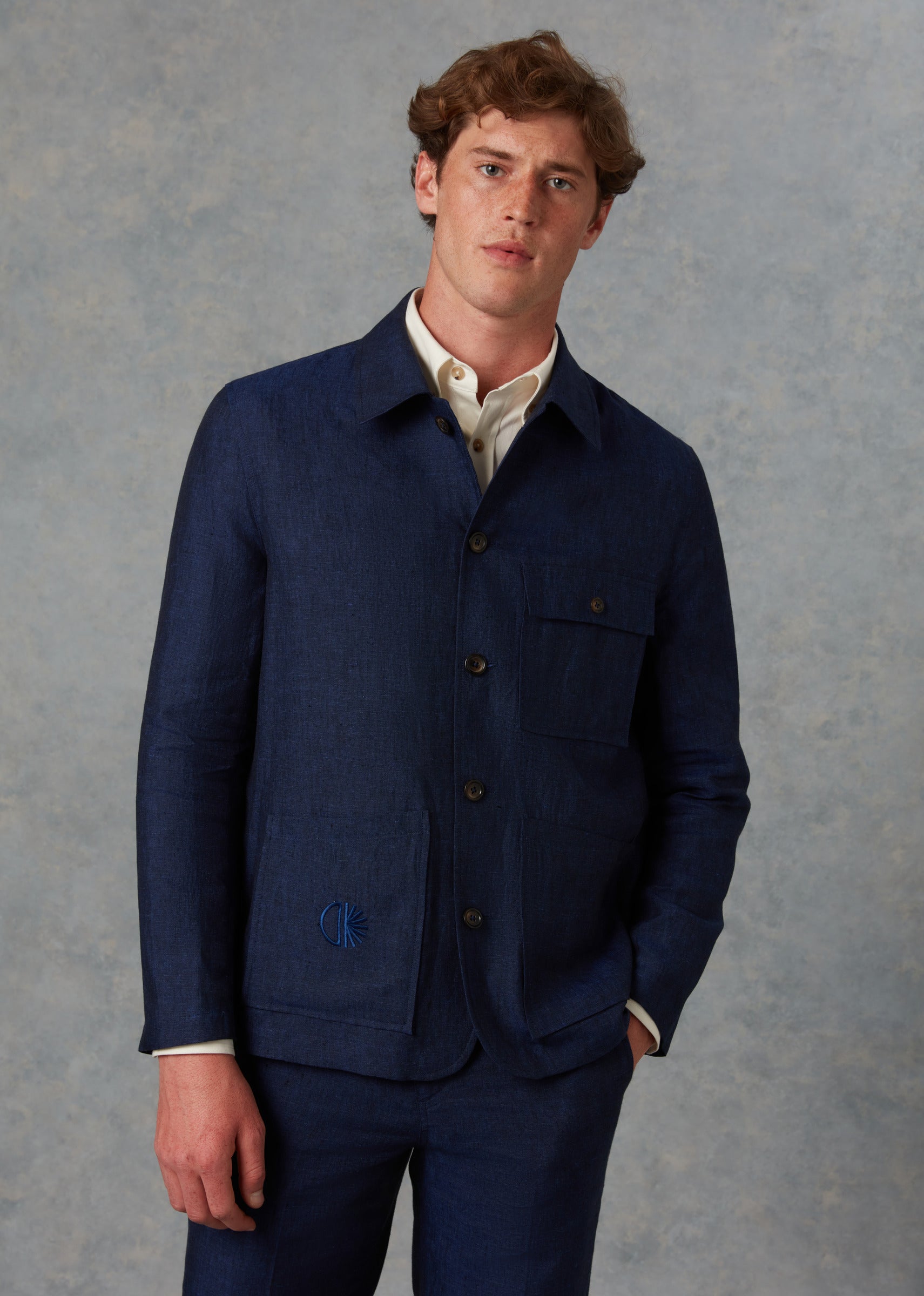Batch LDN Men's Navy Linen Jacket