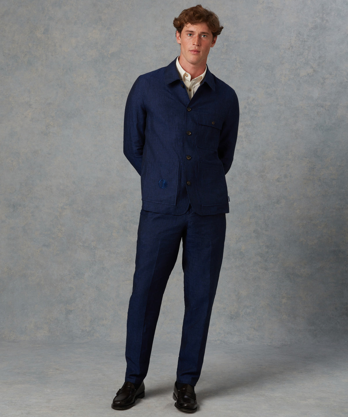 Batch LDN Men's Navy Linen Suit