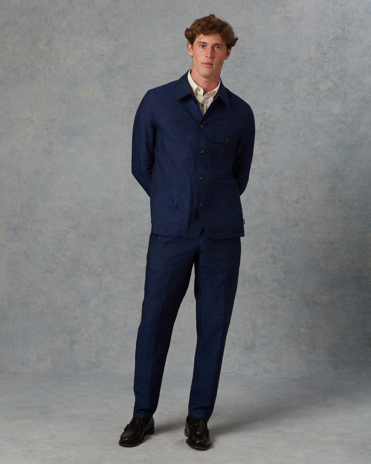 Batch LDN Men's Navy Linen Suit