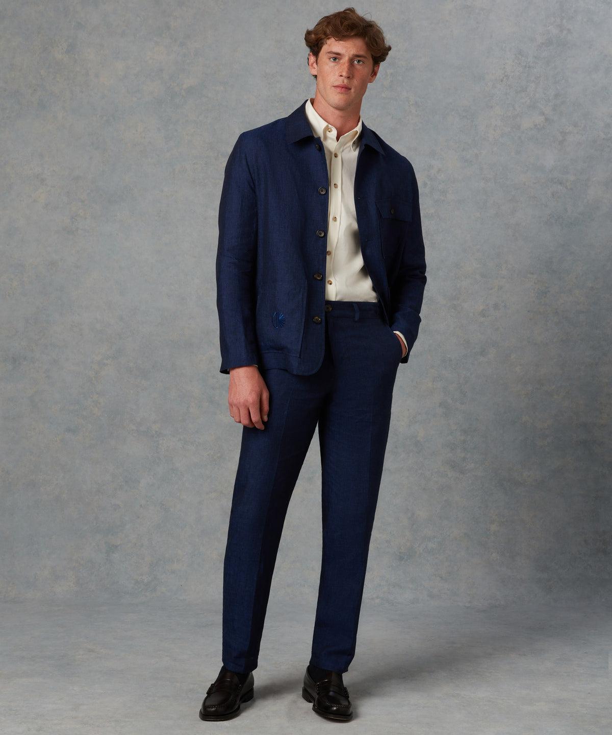 Batch LDN Men's Navy Linen Suit