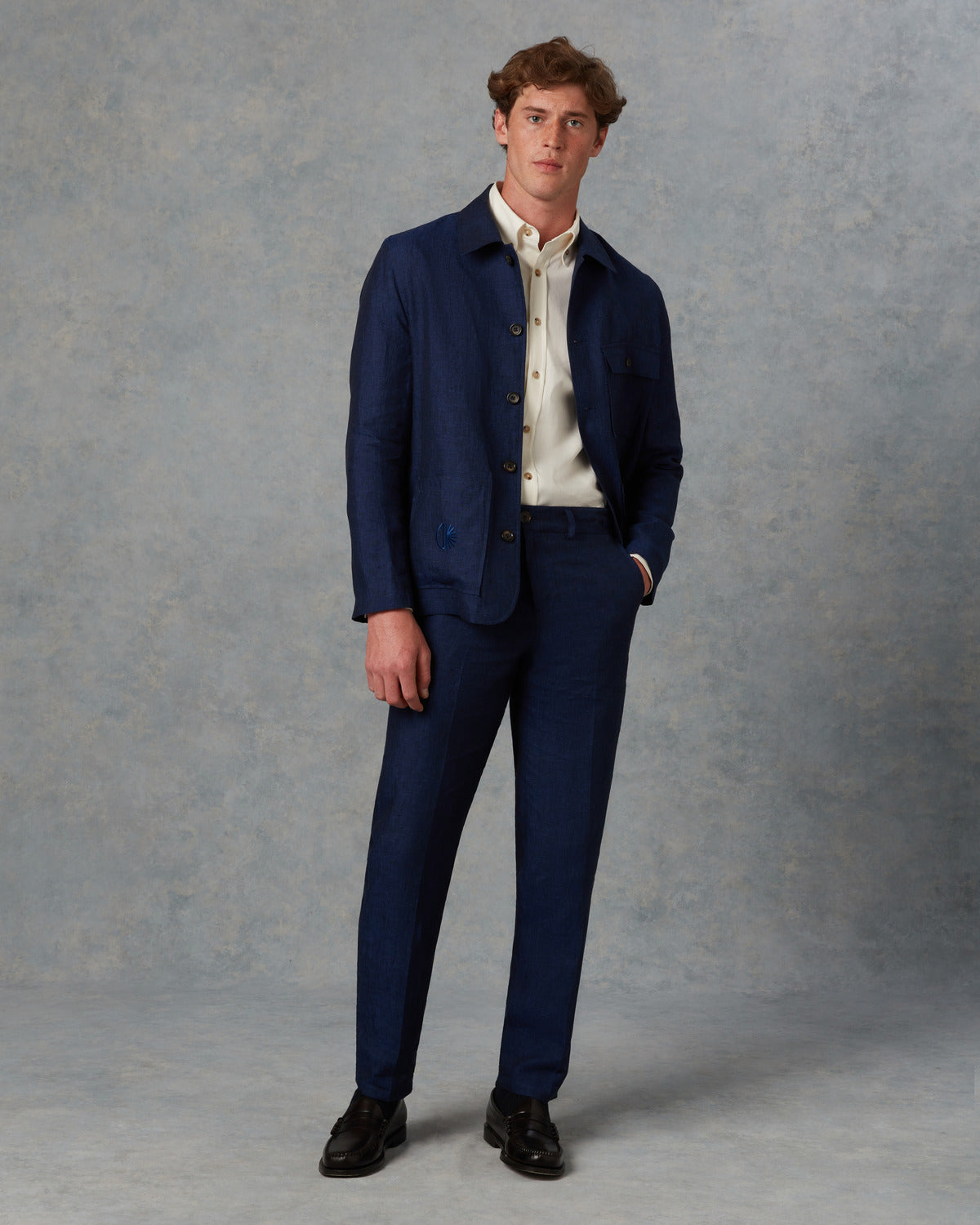 Batch LDN Men's Navy Linen Suit