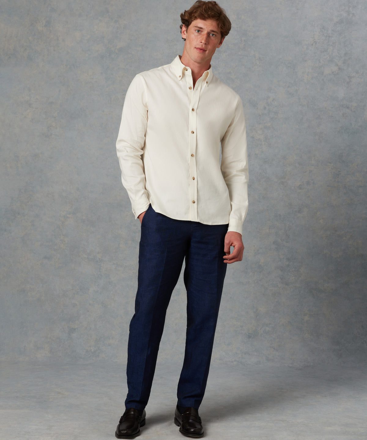 Batch LDN Men's Off-White Linen Shirt