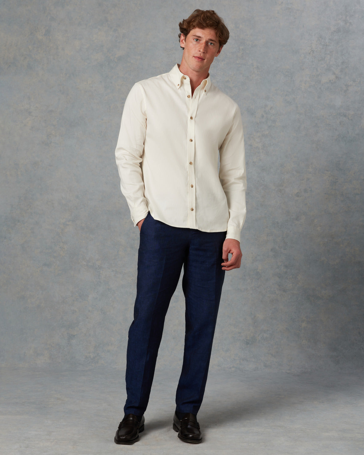 Batch LDN Men's Off-White Linen Shirt