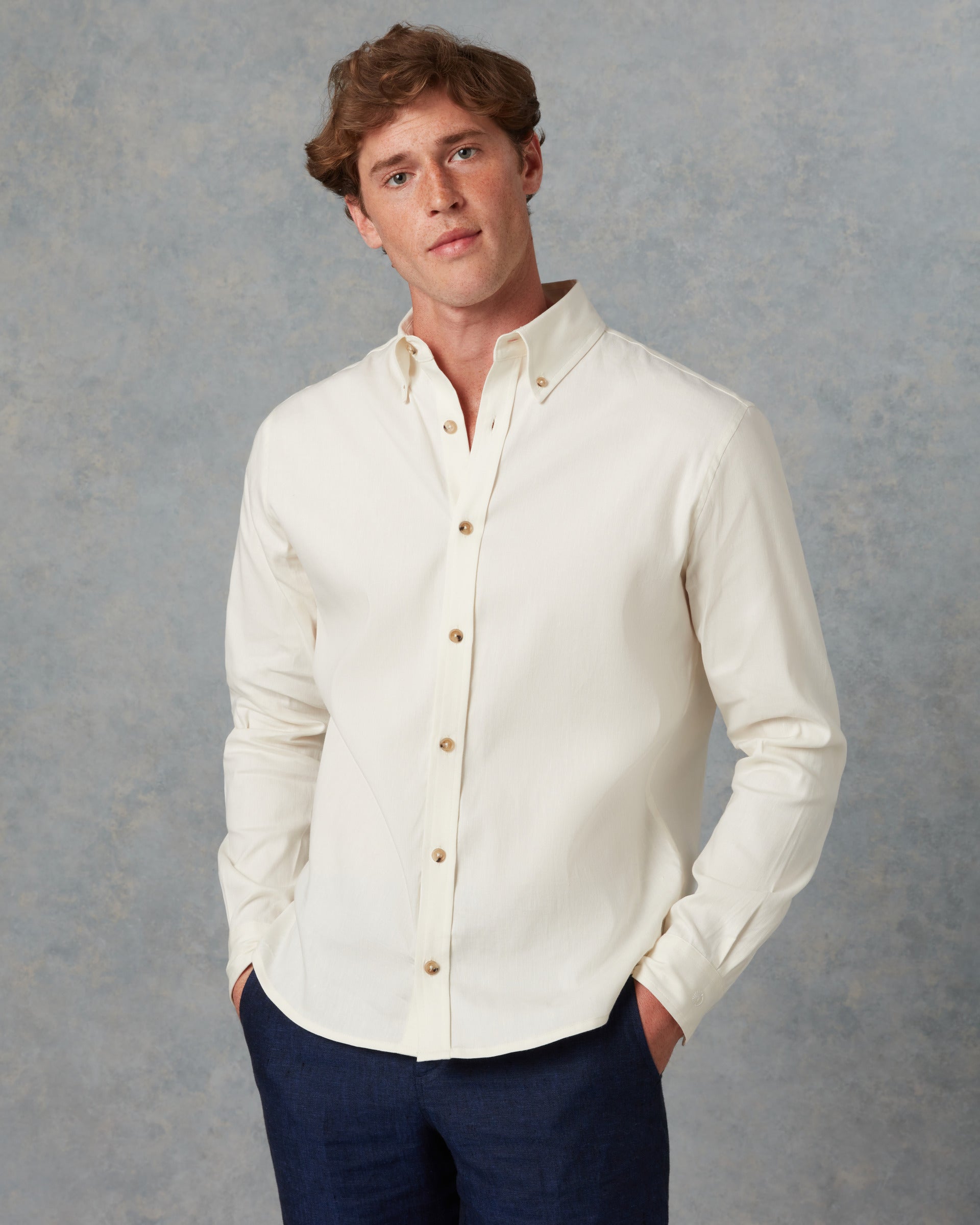 Batch LDN Men's Off-White Linen Shirt